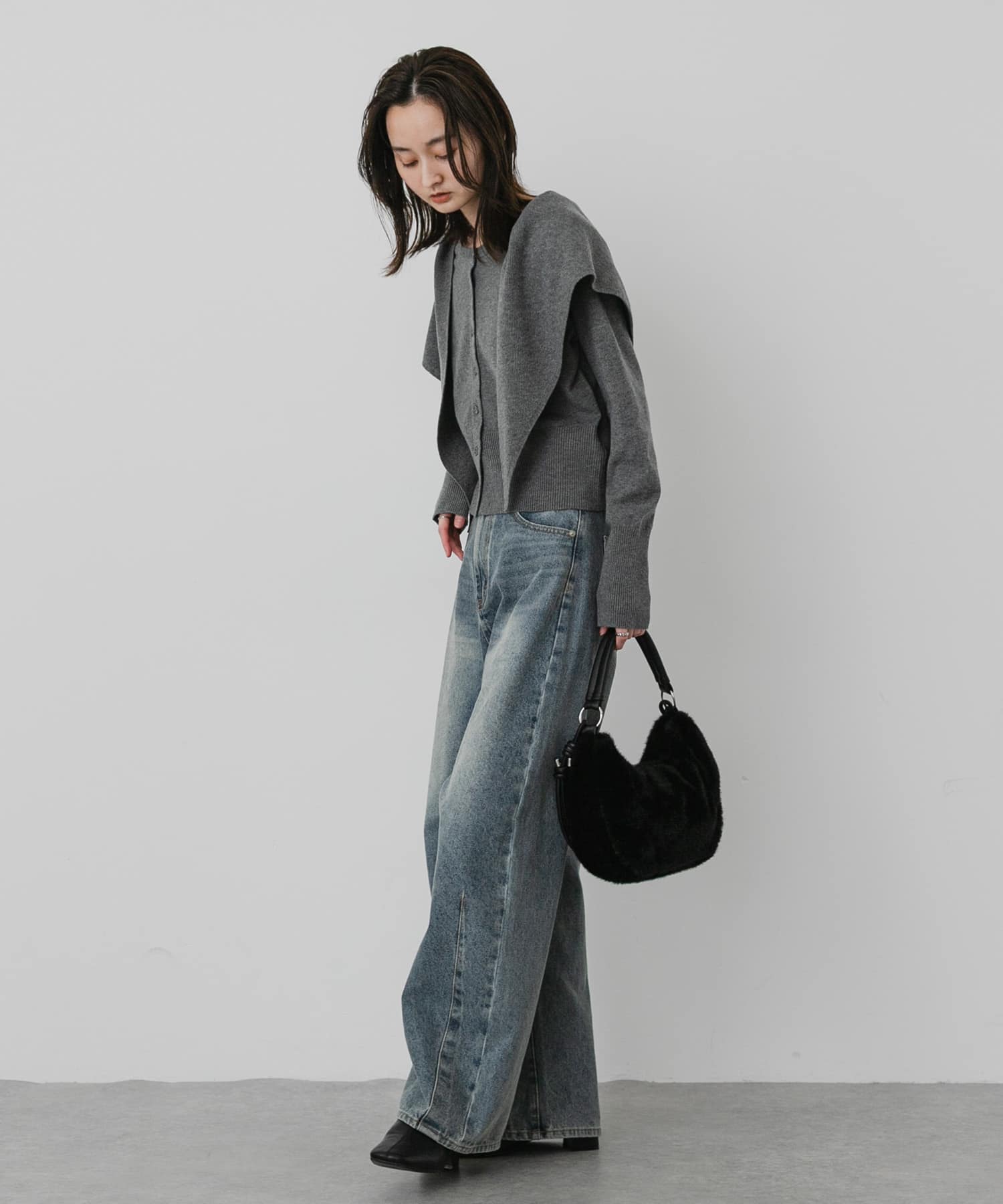 2WAYハンドルファーバッグ BLACK One