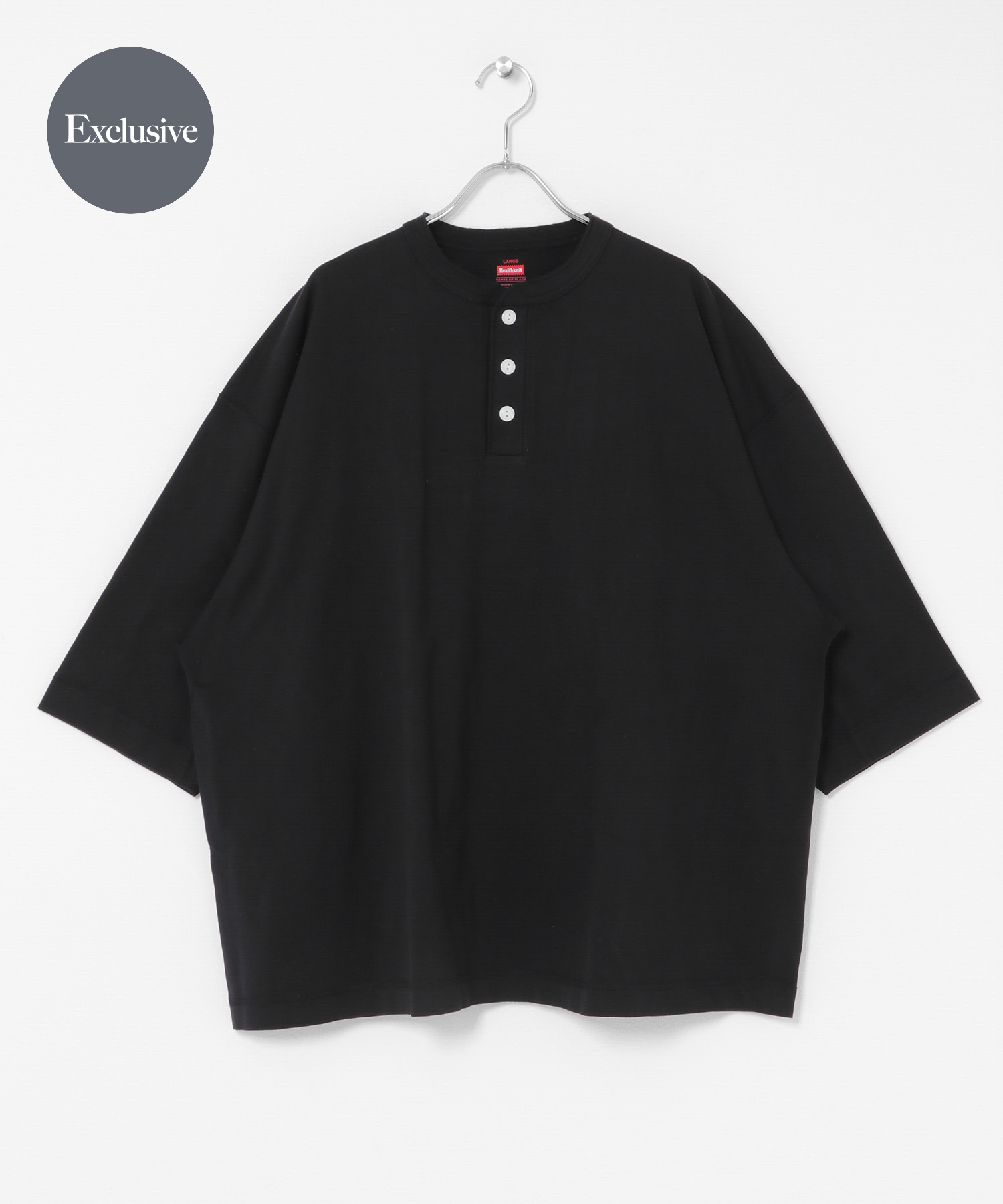 『別注』Healthknit×SENSE OF PLACE　ヘンリーネックTシャツ