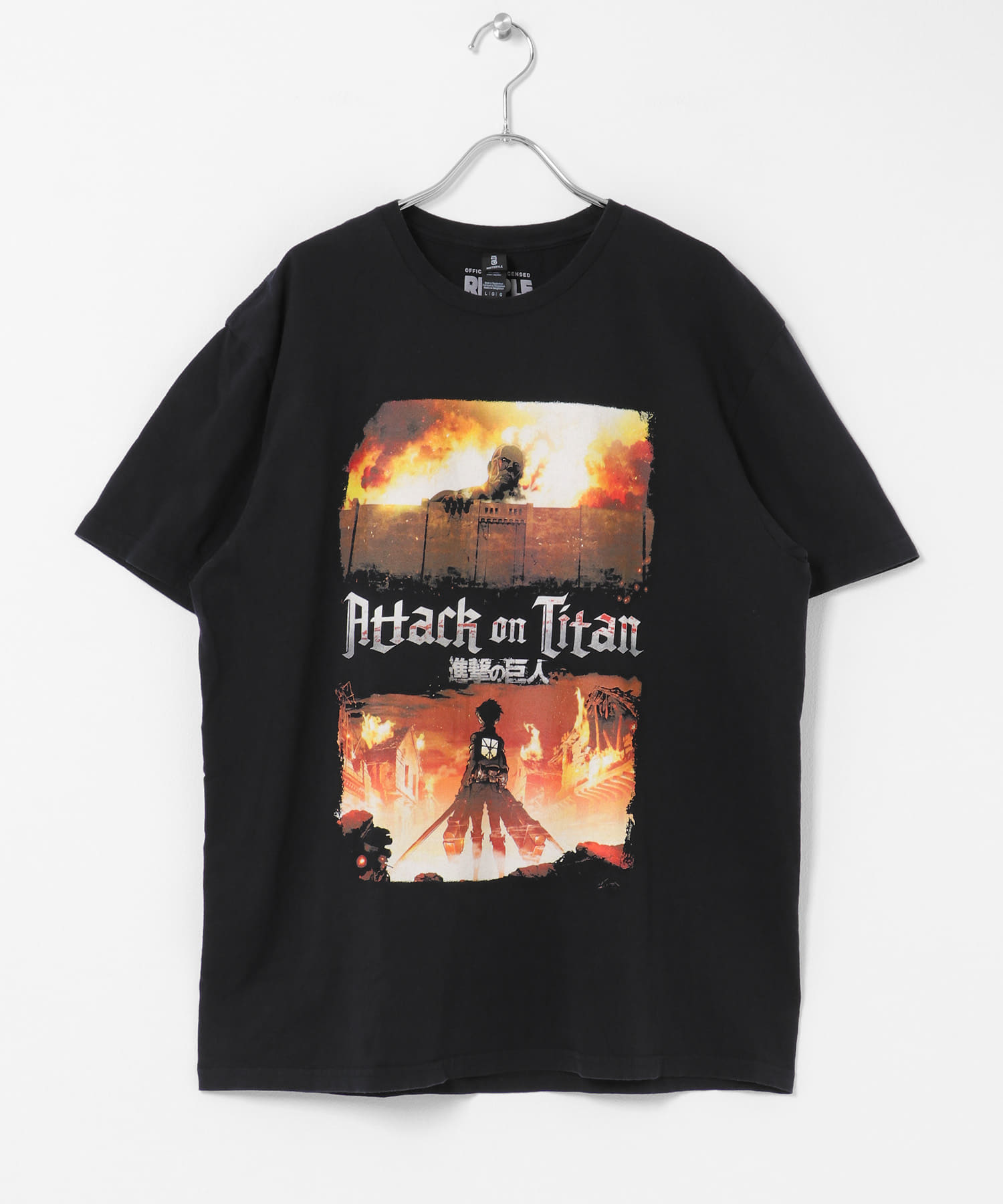 THRIFTY LOOK　ATTACK ON TITAN 2 フェードTシャツ BLACK M