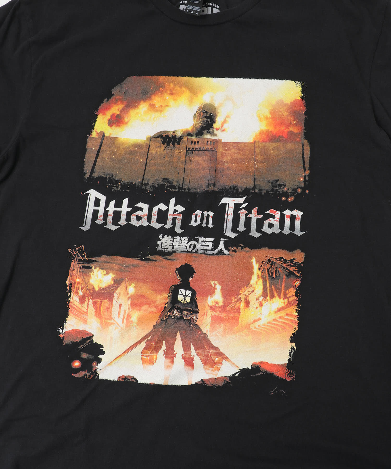 THRIFTY LOOK　ATTACK ON TITAN 2 フェードTシャツ BLACK M