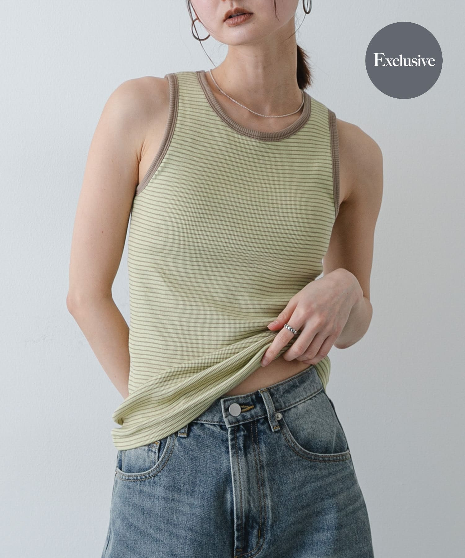 『別注』Healthknit×SENSE OF PLACE ボーダータンクトップ