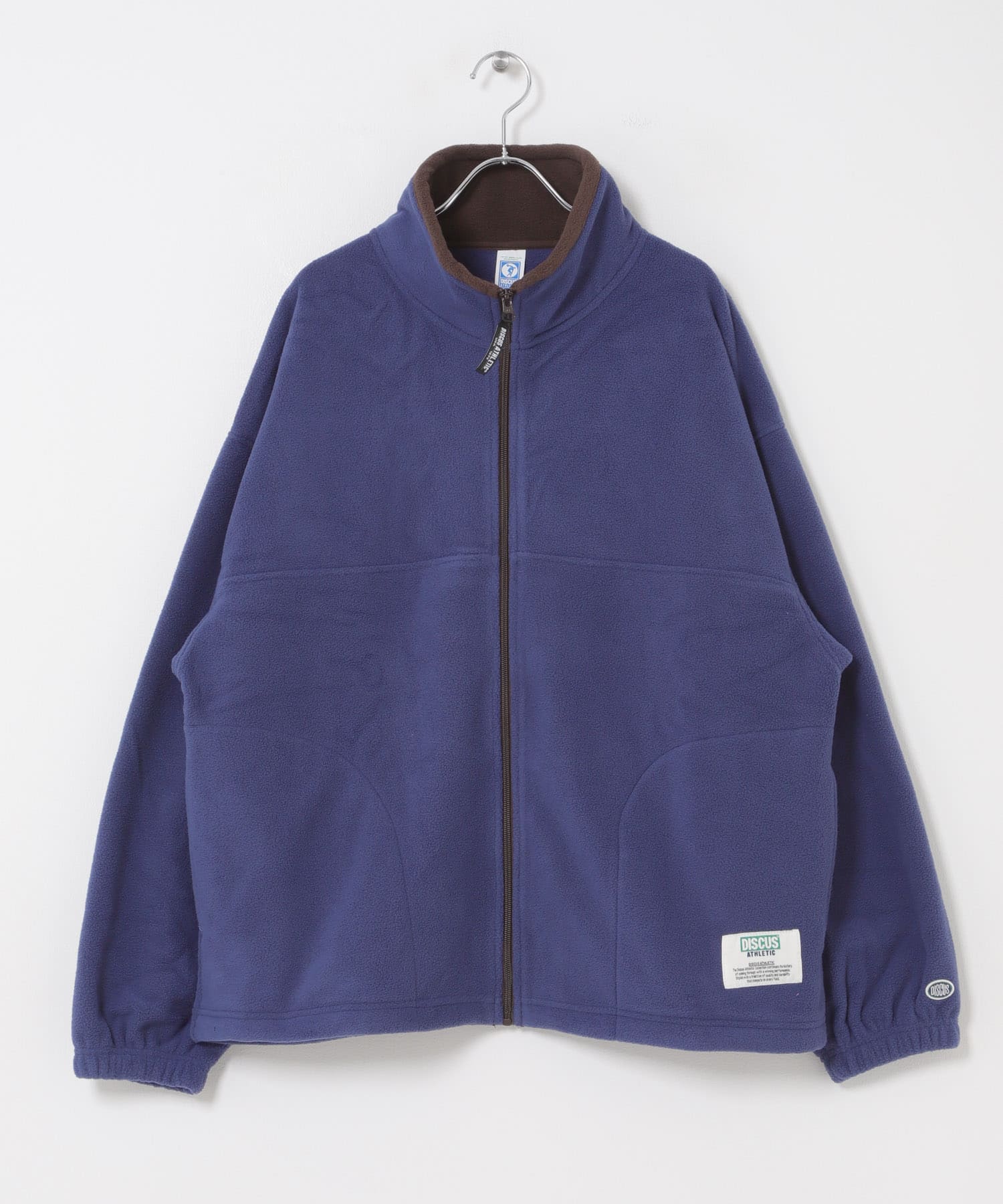 DISCUS　スタンドカラー配色フルZIP JACKET BLUE M