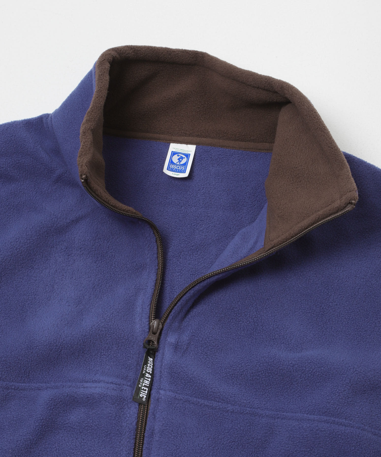 DISCUS　スタンドカラー配色フルZIP JACKET BLUE M