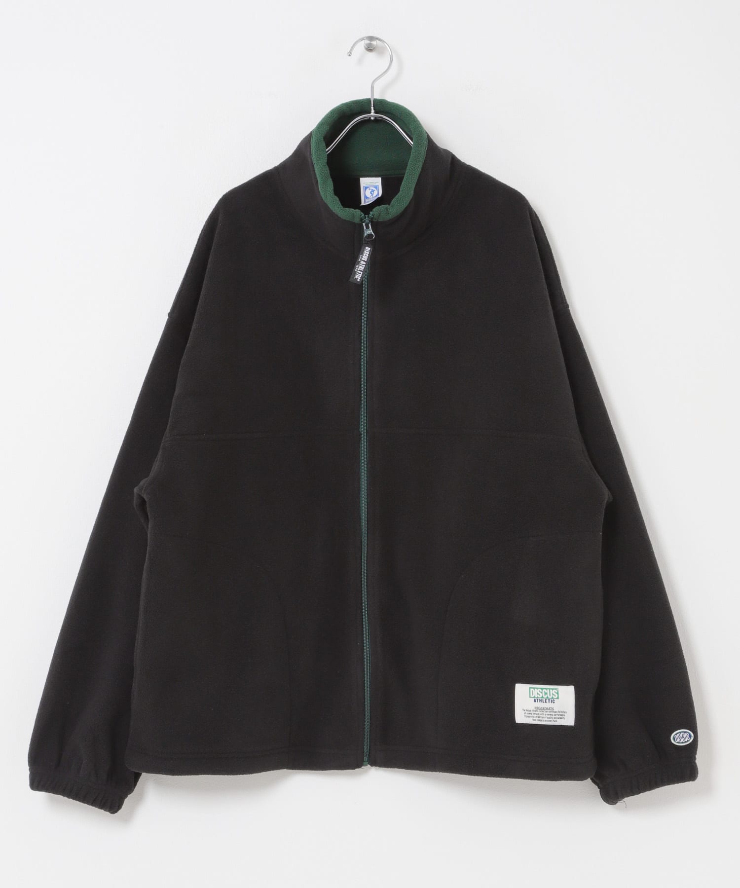 DISCUS　スタンドカラー配色フルZIP JACKET BLACK M