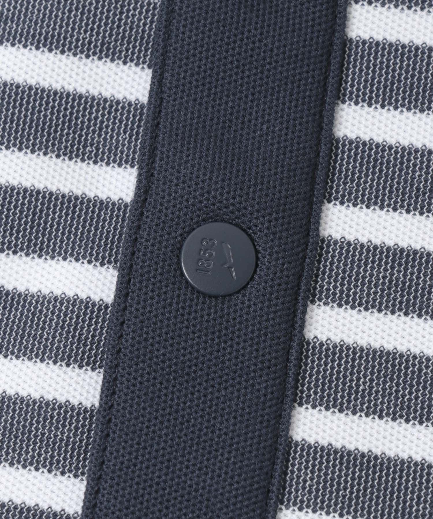 AIGLE　吸水速乾 テクスチャードストライプ 半袖ポロシャツ EMPIRE M