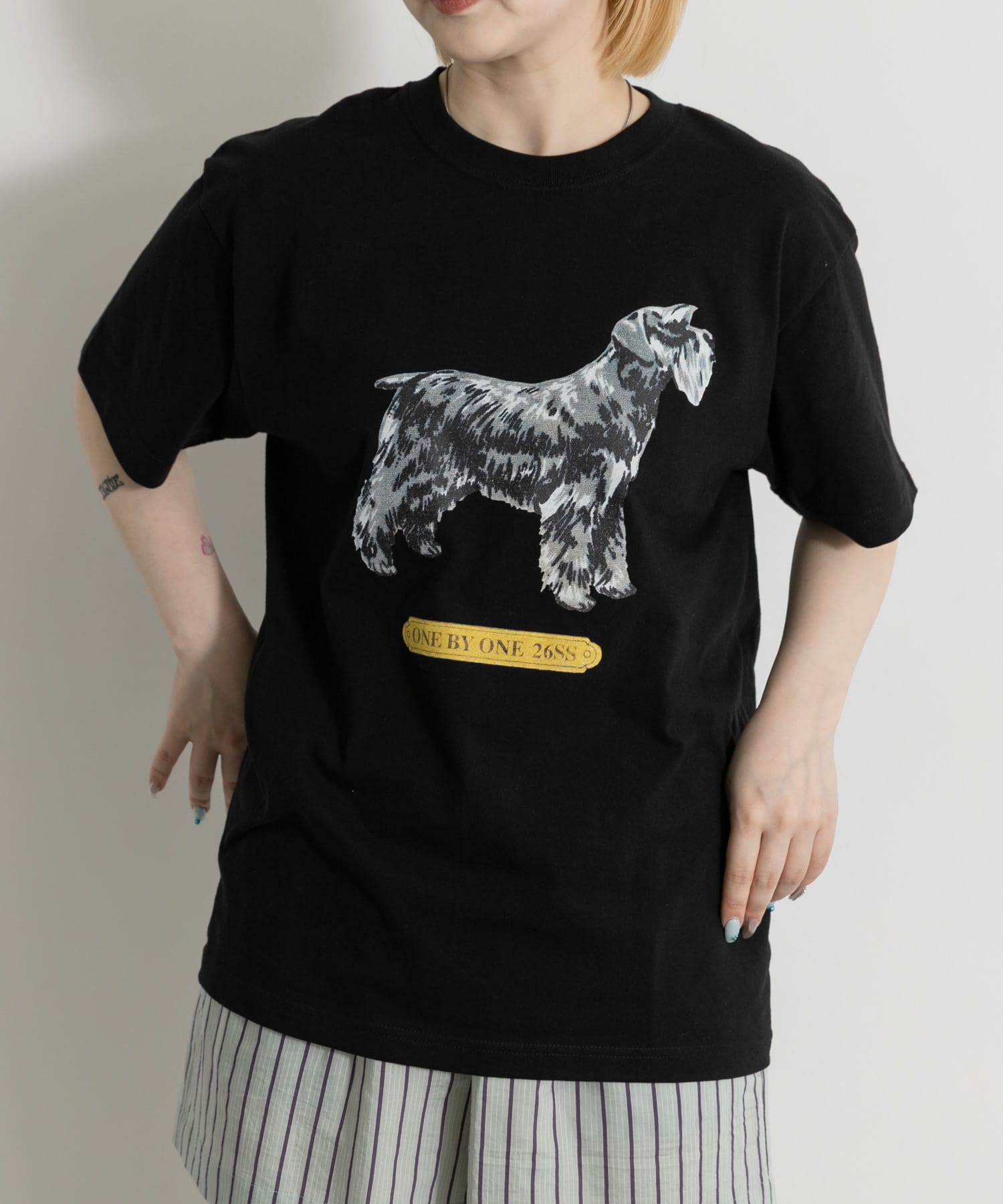 77circa　print tee schnauzer