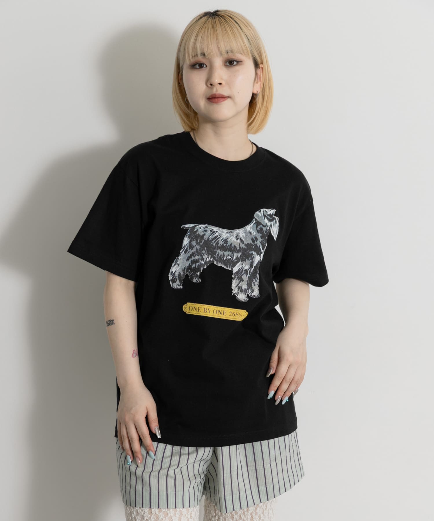 77circa　print tee schnauzer