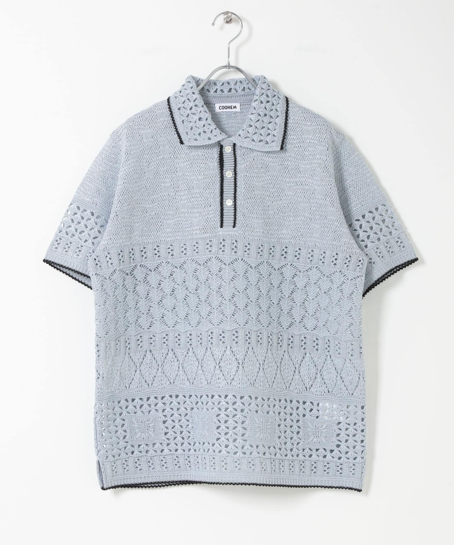 米富繊維　SUKASHI EMBOSSED KNIT PULLOVER