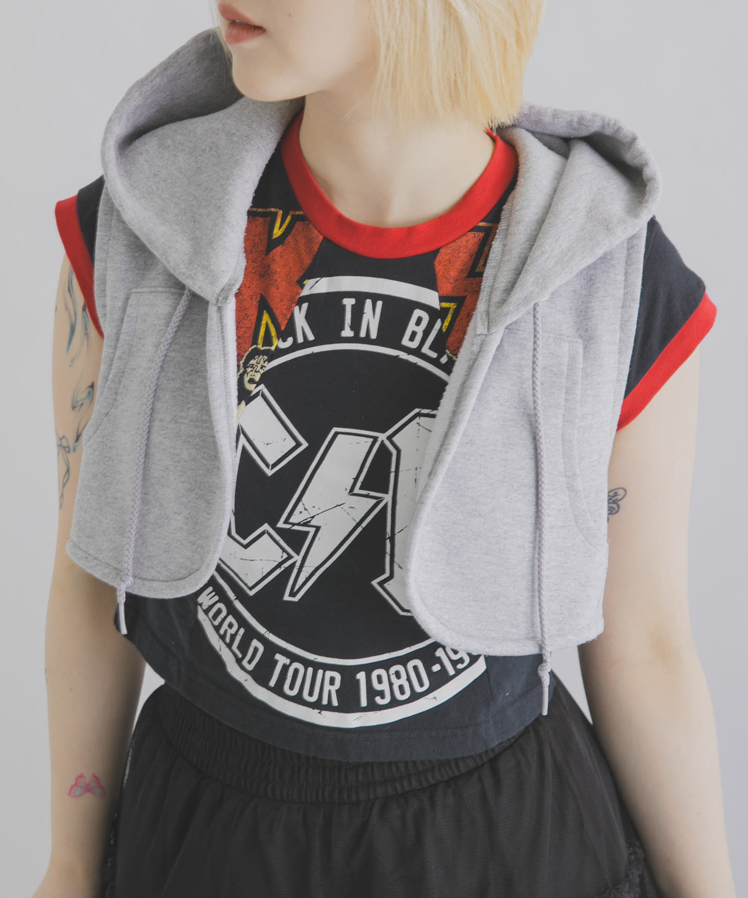 77circa　sweat hood vest