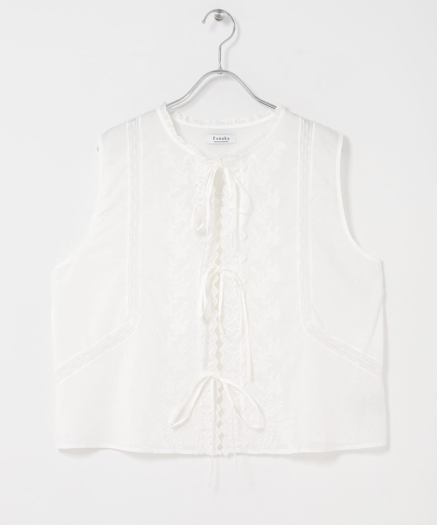 FANAKA　ノースリーブブラウス WHITE Free