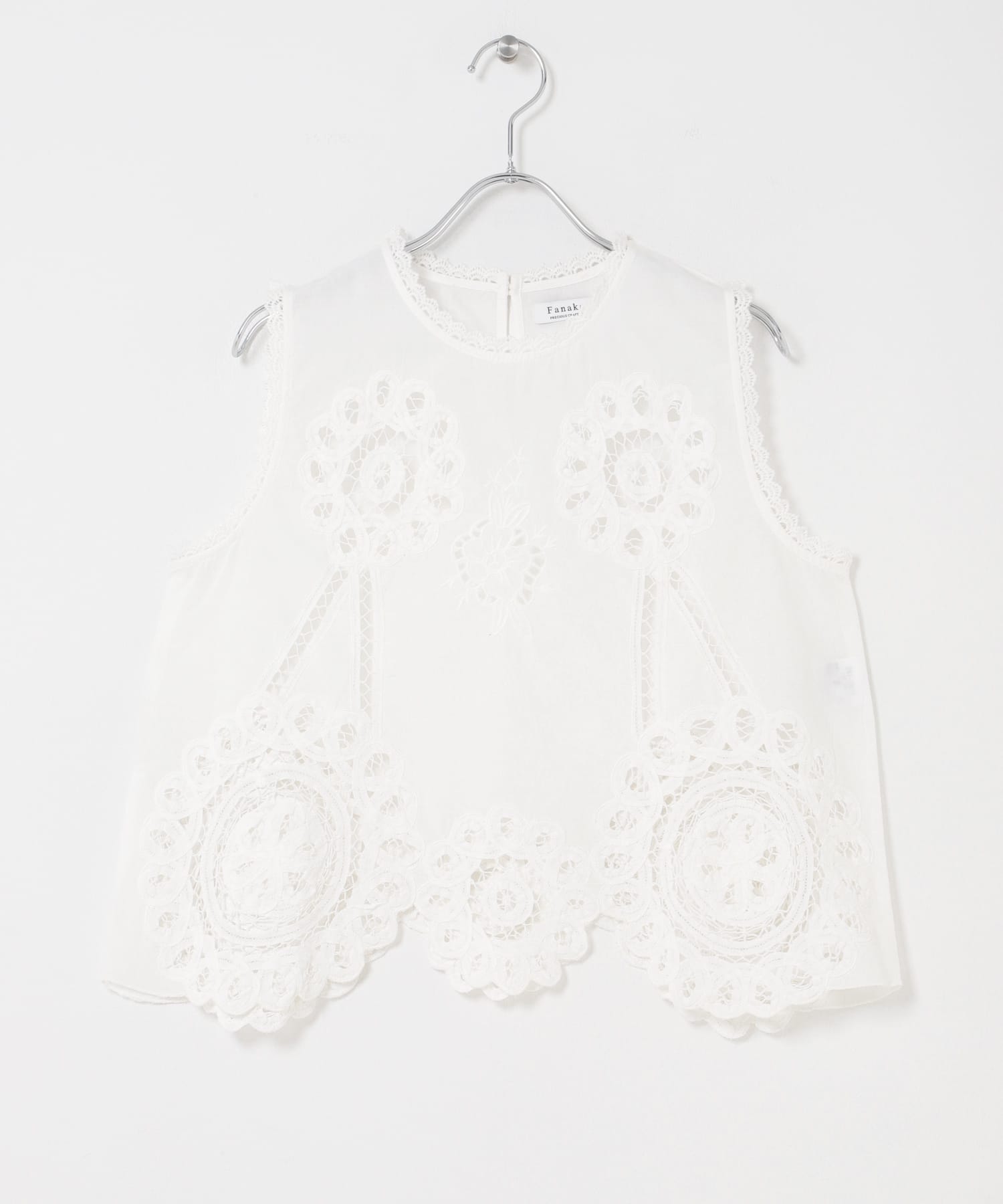 FANAKA　レースノースリーブプルオーバー WHITE Free