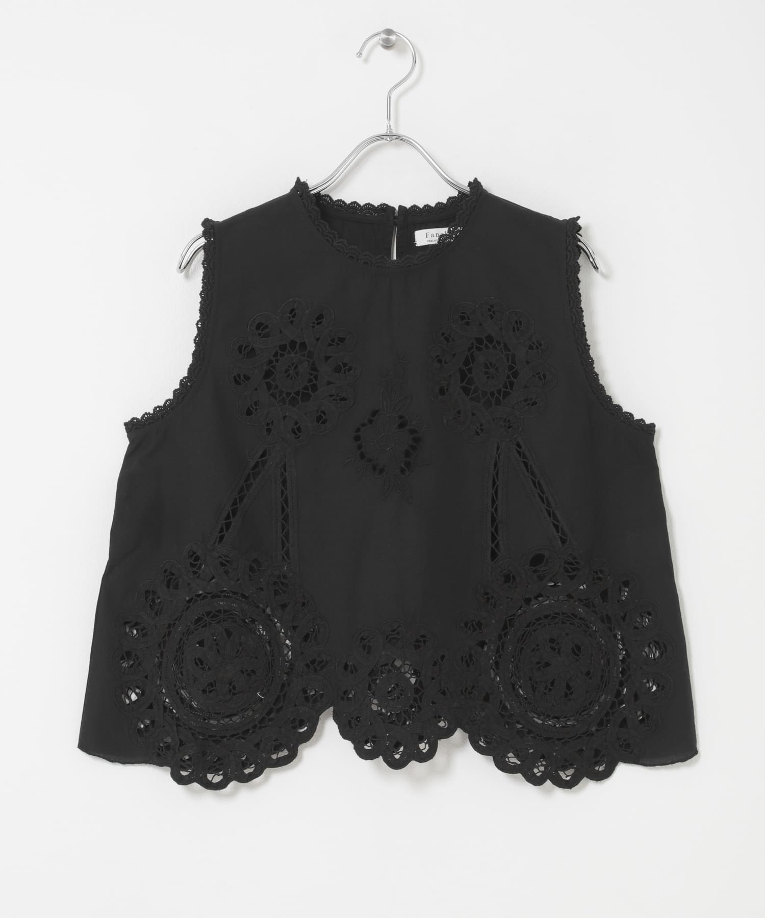 FANAKA　レースノースリーブプルオーバー BLACK Free
