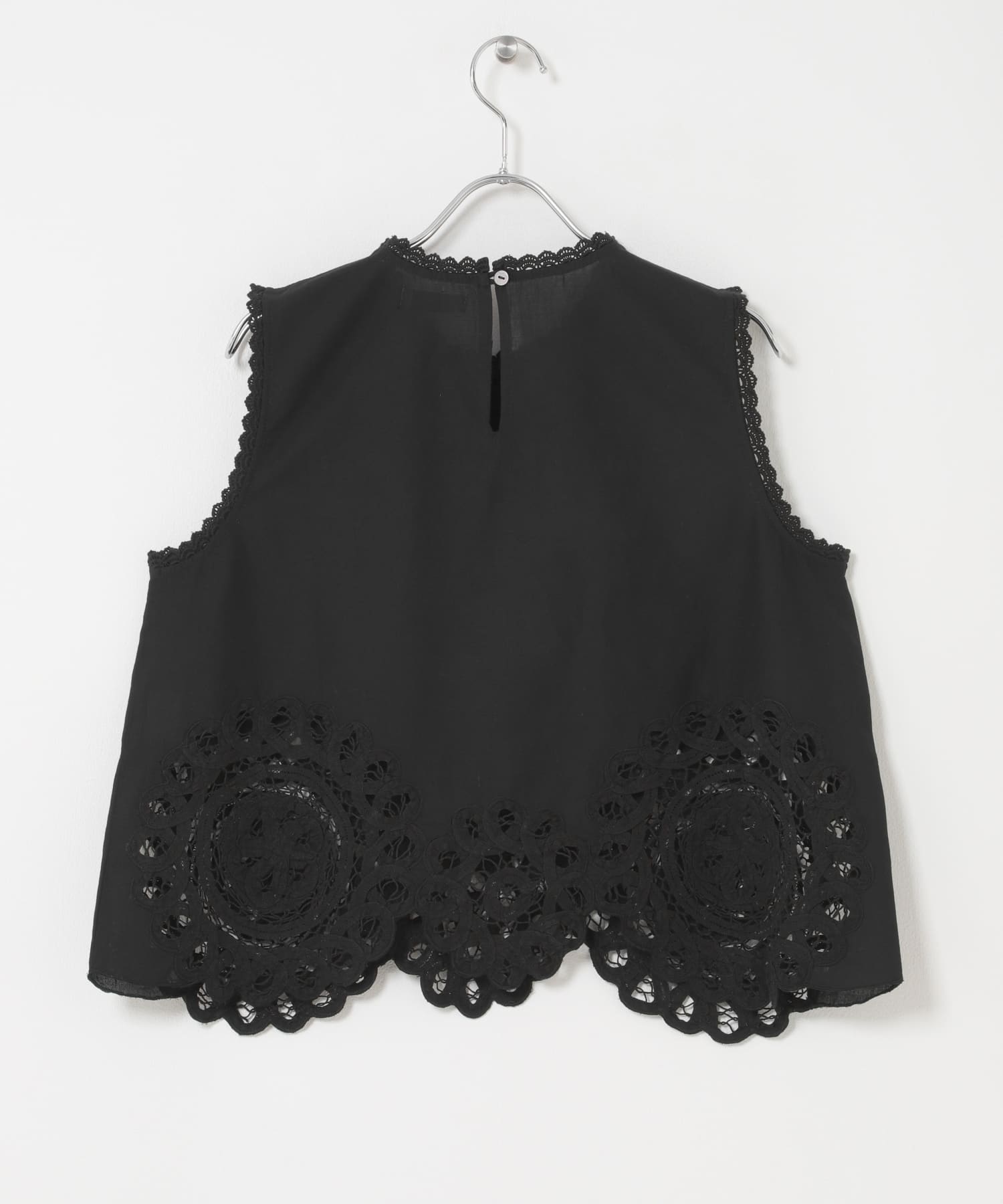 FANAKA　レースノースリーブプルオーバー BLACK Free