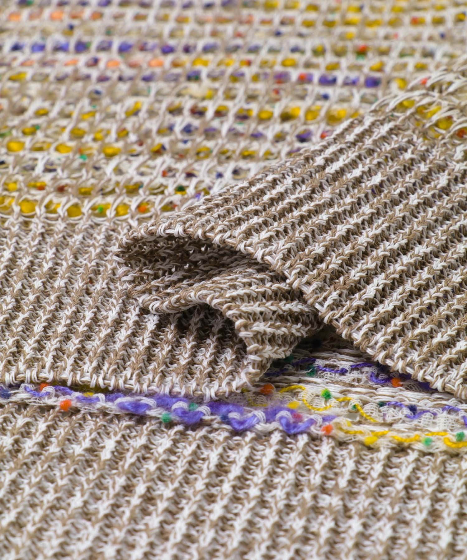 米富繊維　TWEEDY MESH KNIT P/O 41BEIGE Free