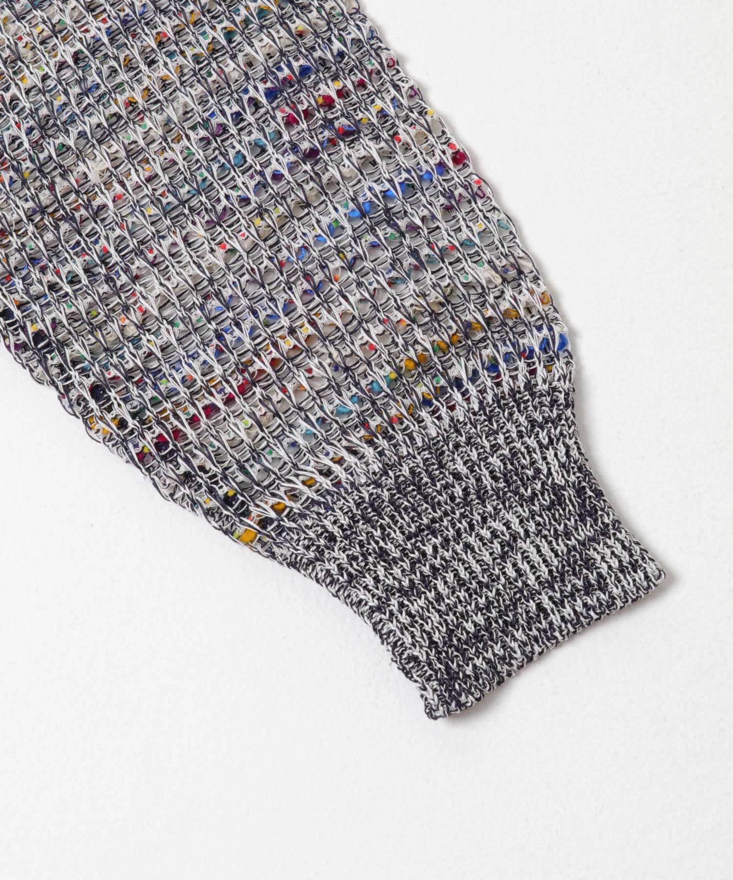 米富繊維　TWEEDY MESH KNIT P/O 63NAVY Free
