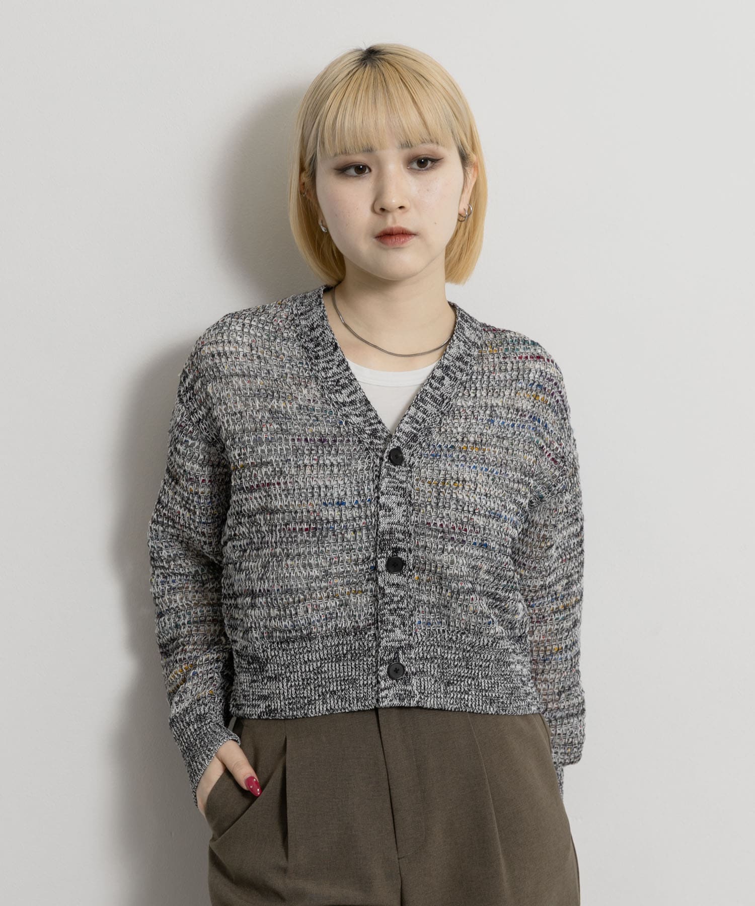 米富繊維　TWEEDY MESH KNIT C/D