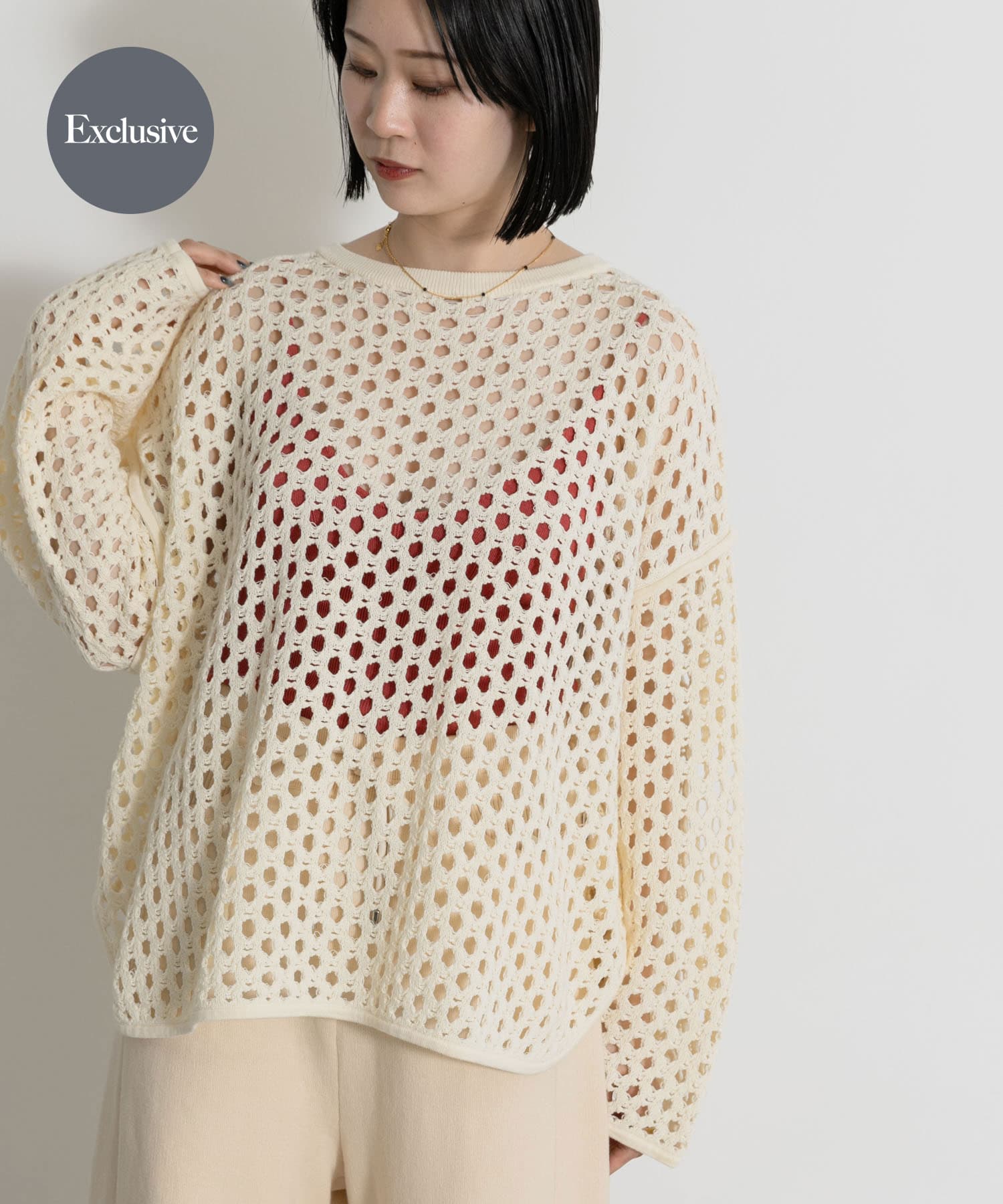 『別注』MidiUmi x THE GOODLAND MARKET　LACE KNIT PO