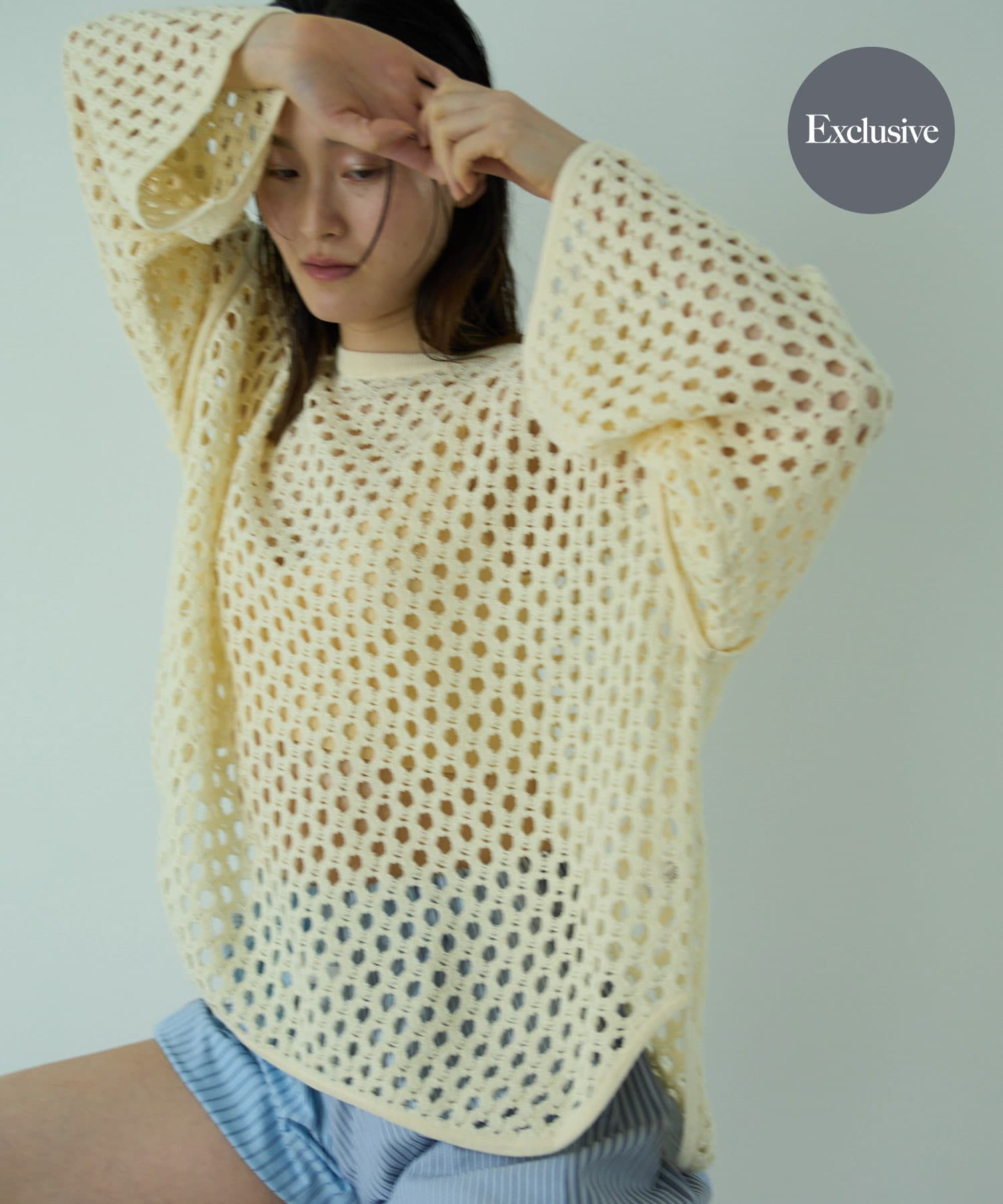 『別注』MIDIUMISOLID×THE GOODLAND MARKET　LACE KNIT PO
