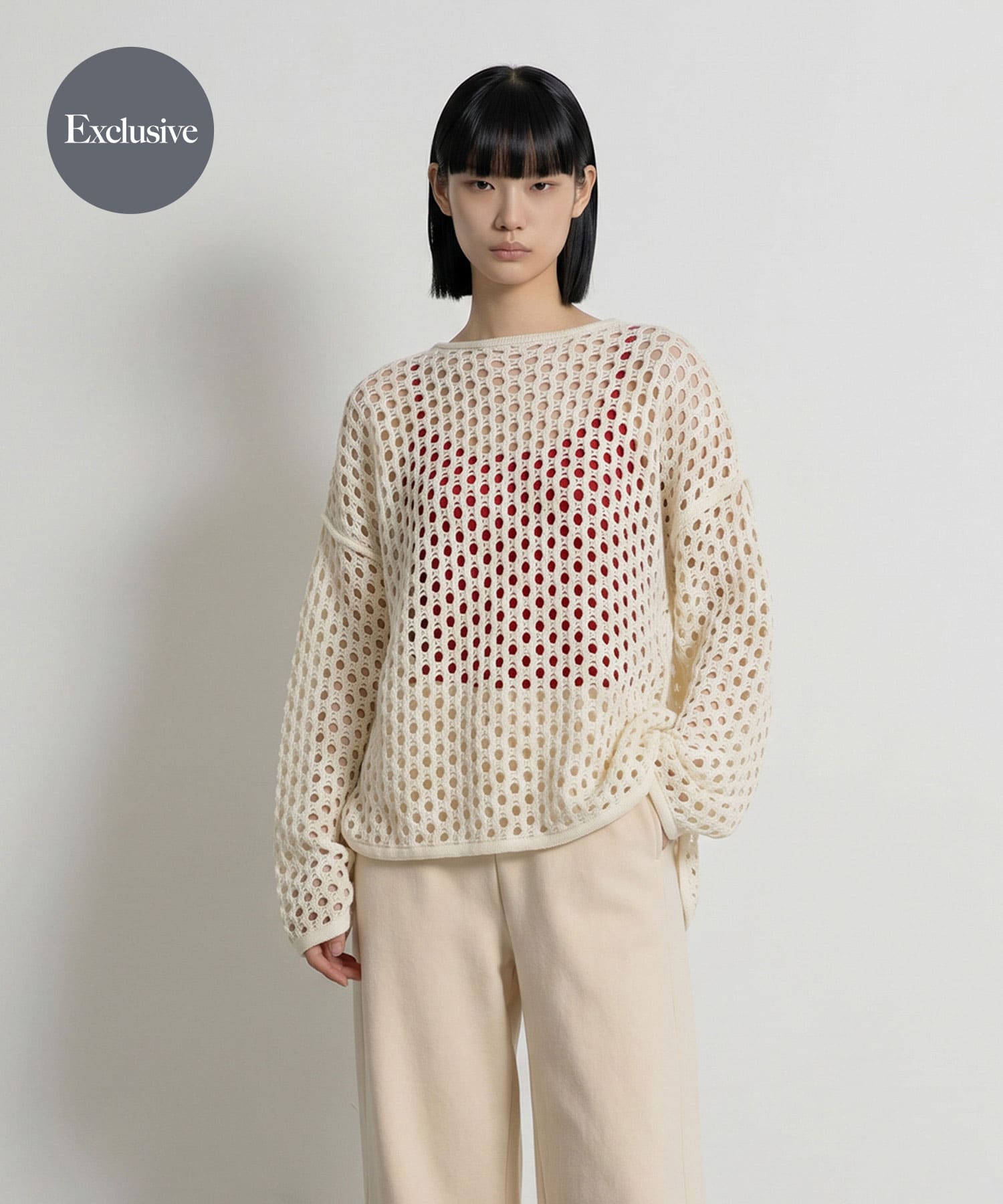 『別注』MIDIUMISOLID×THE GOODLAND MARKET　LACE KNIT PO