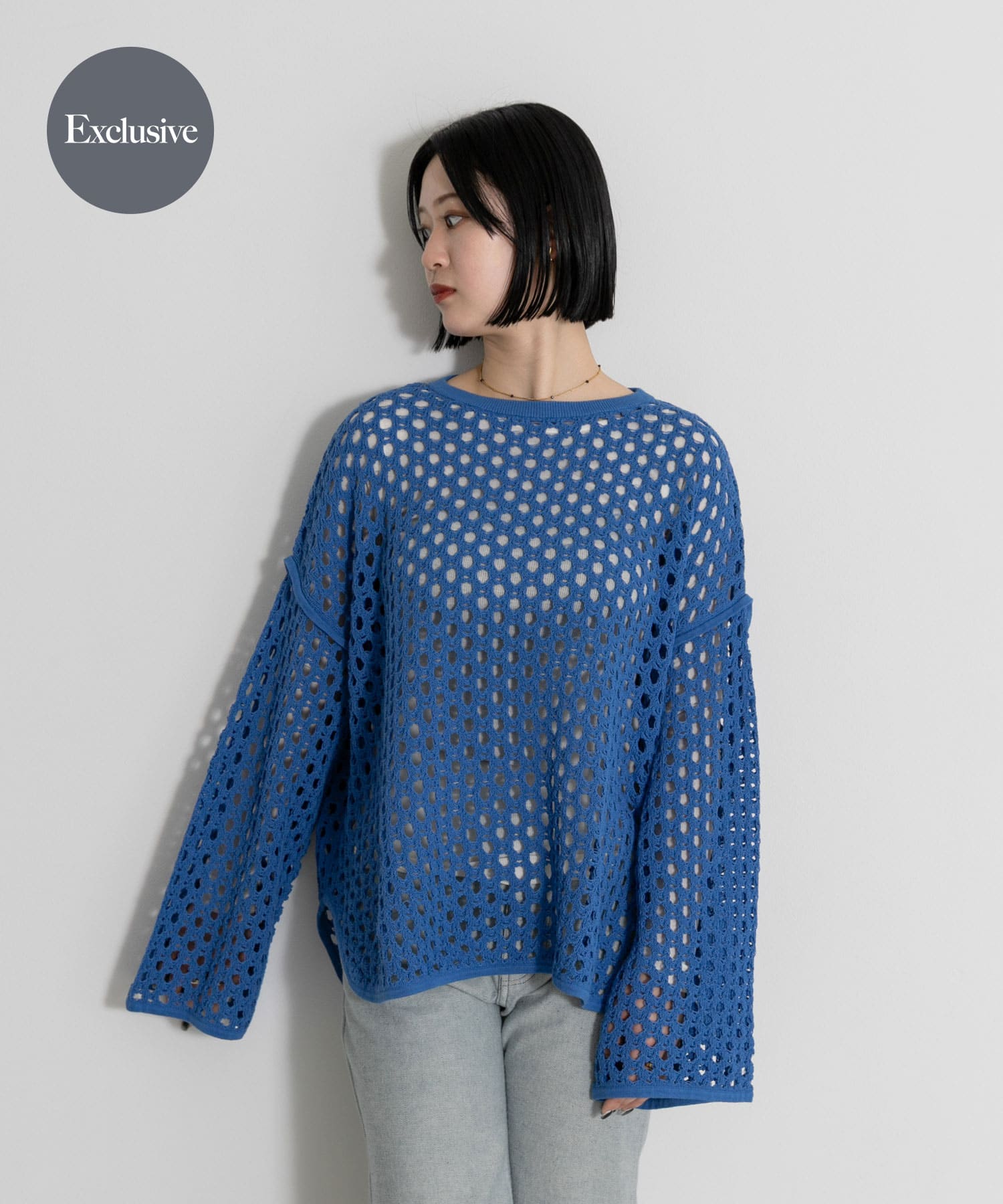 『別注』MIDIUMISOLID×THE GOODLAND MARKET　LACE KNIT PO