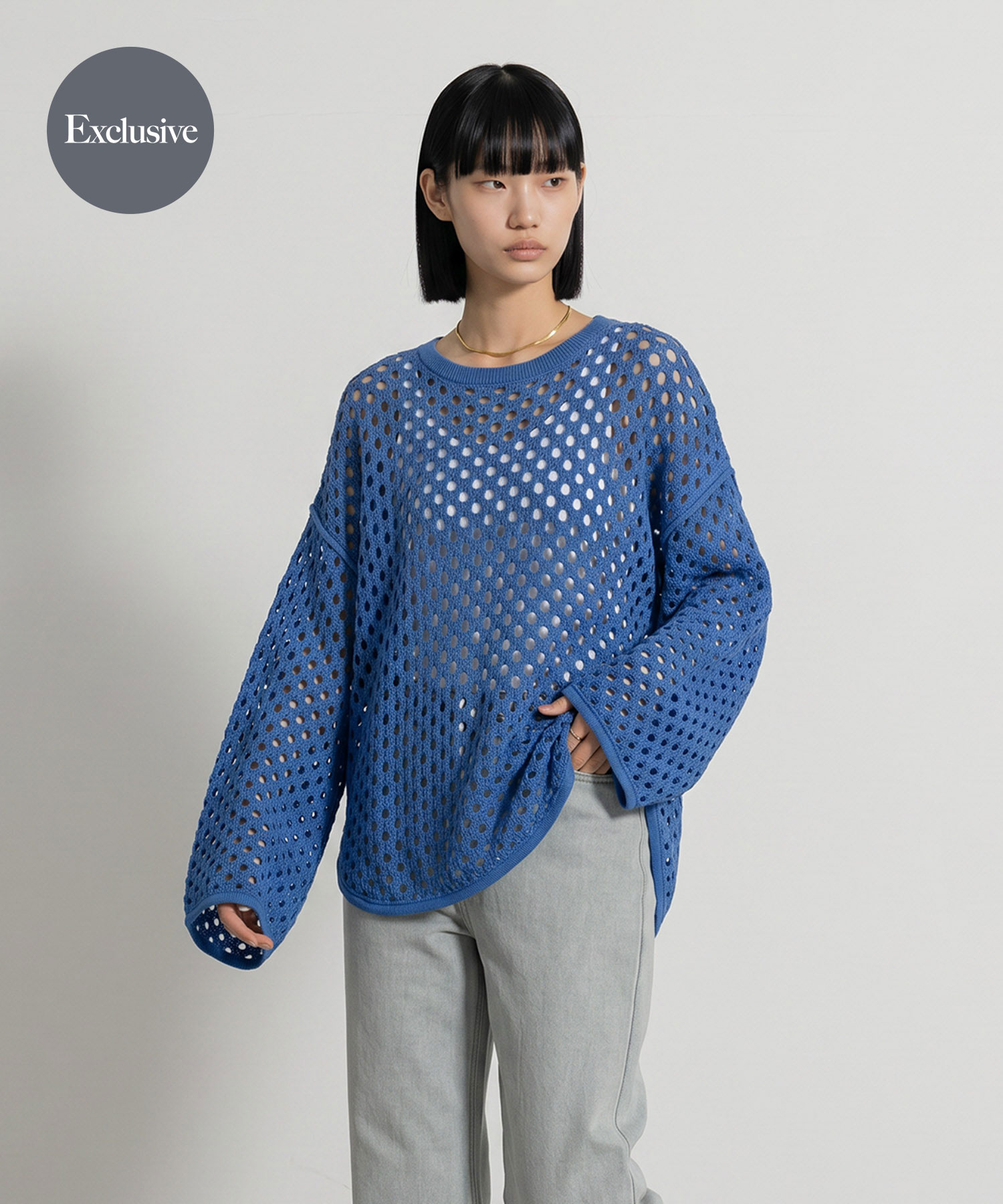 『別注』MIDIUMISOLID×THE GOODLAND MARKET　LACE KNIT PO