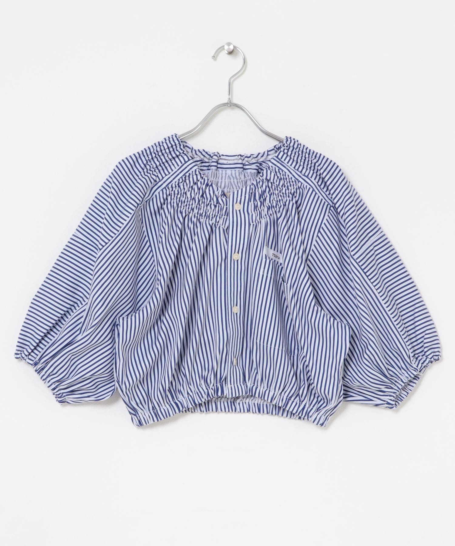 77circa　make shirring neck shirt stripe 4 One