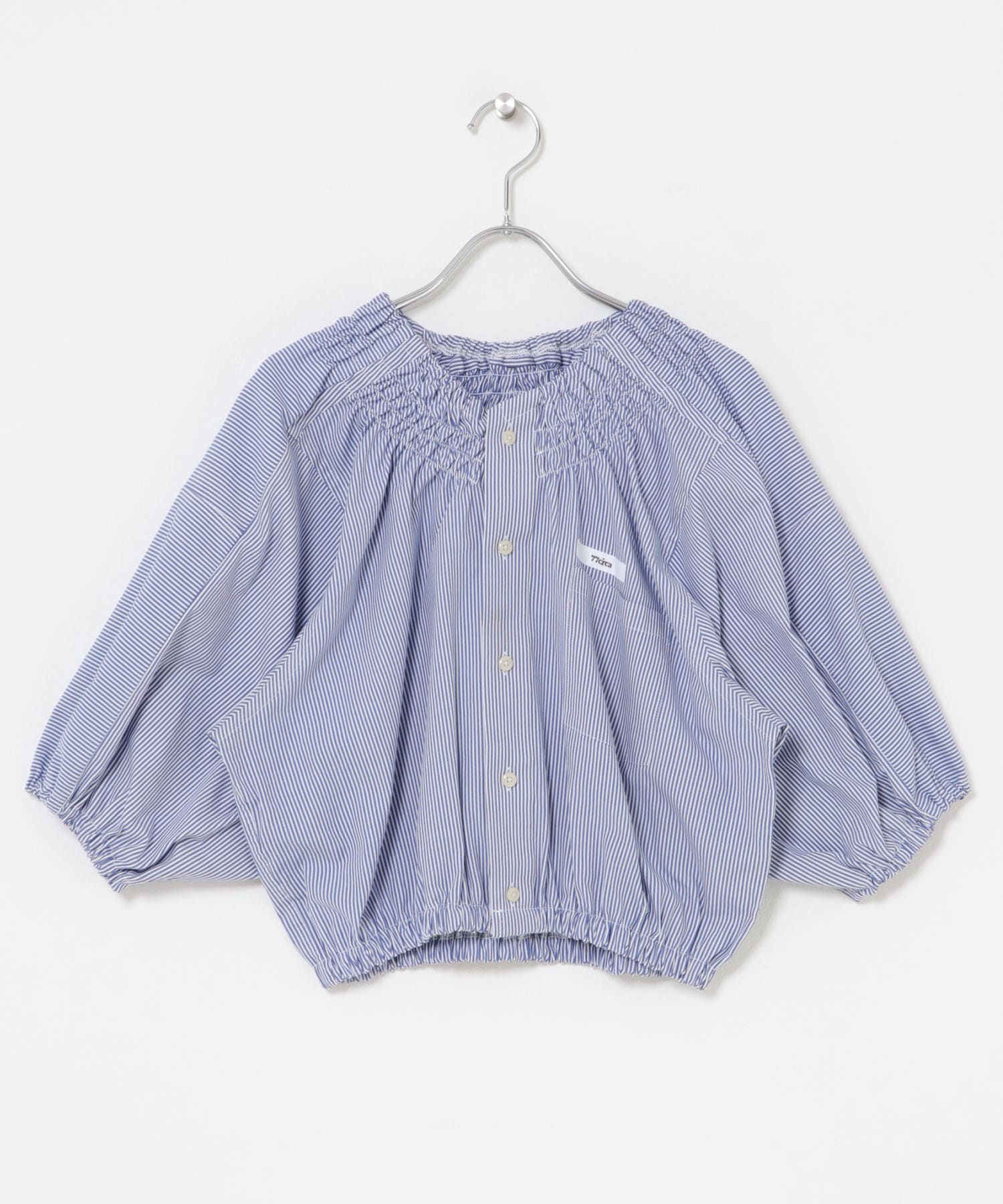77circa　make shirring neck shirt stripe 5 One