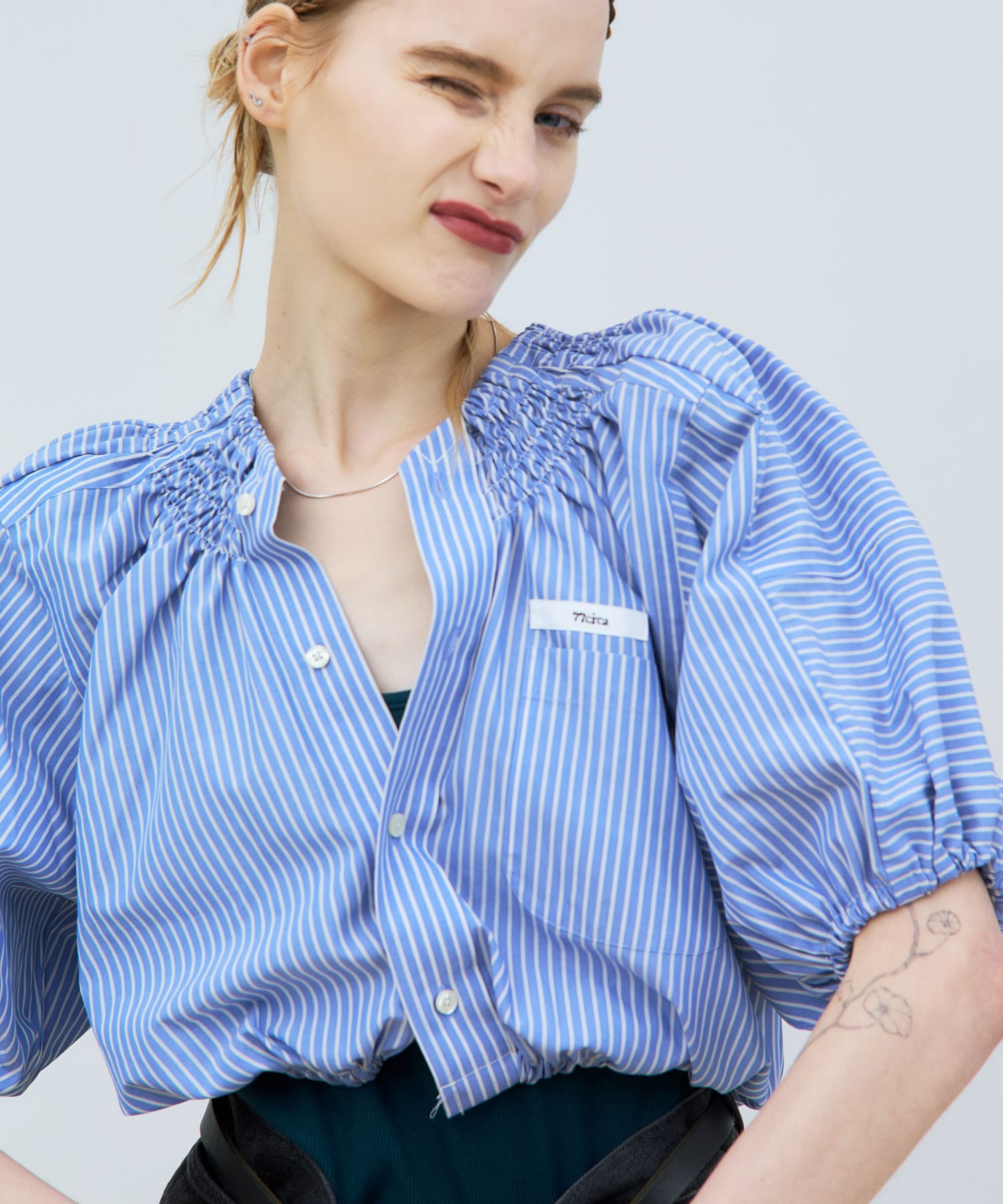 77circa　make shirring neck shirt