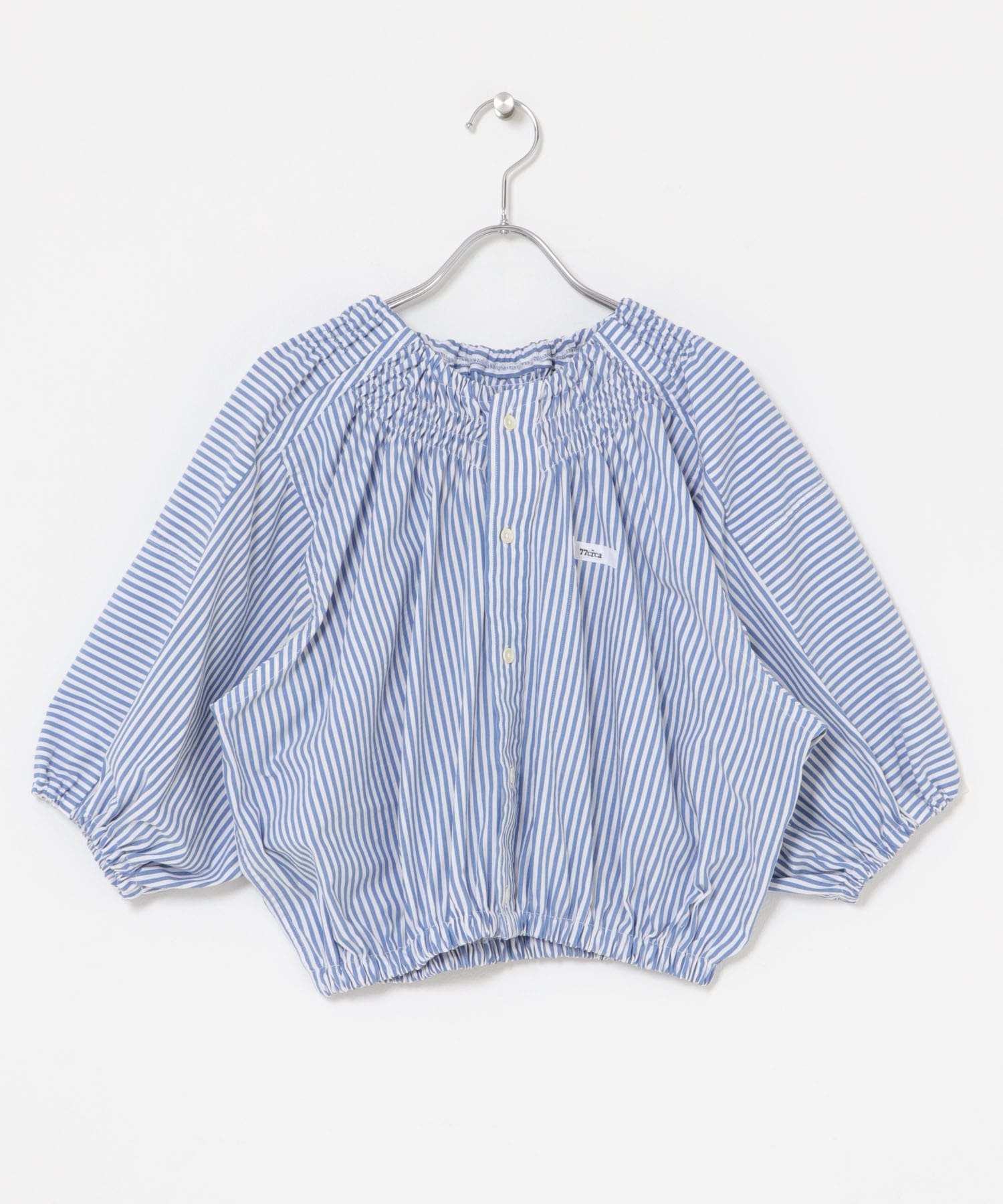 77circa　make shirring neck shirt stripe 6 One