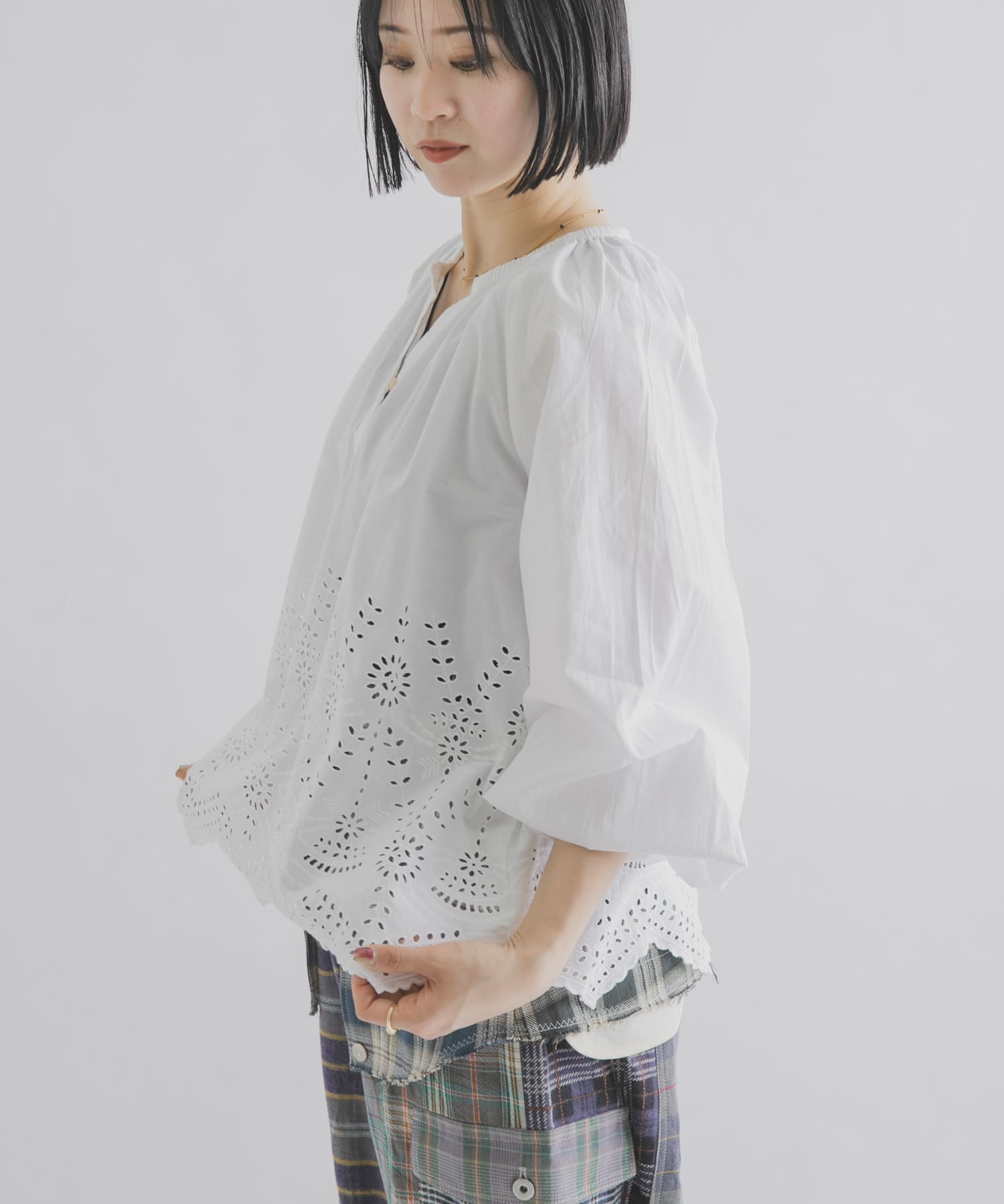 FANAKA　チュニックブラウス WHITE Free
