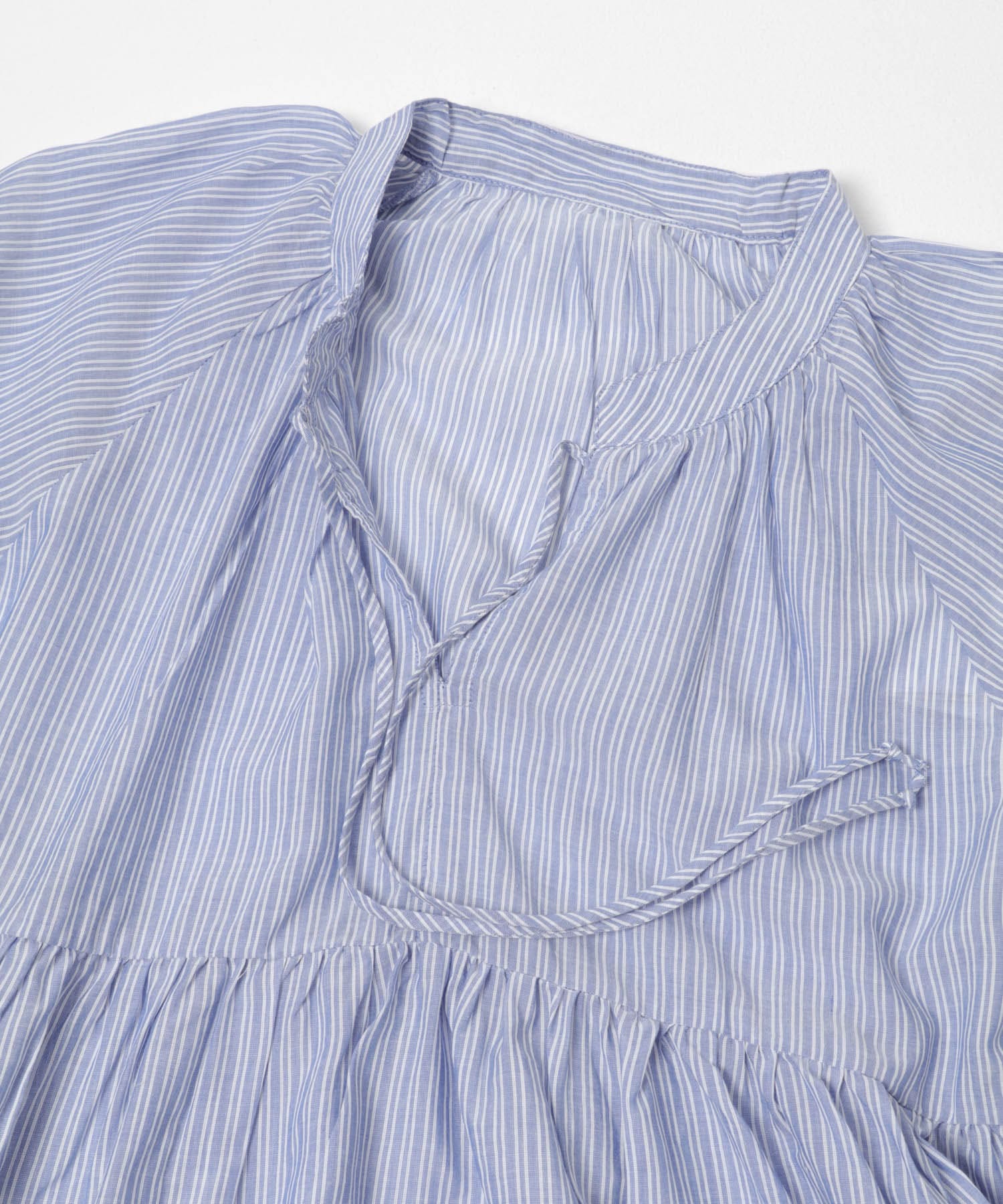 FANAKA　ギャザーフリルブラウス BLUE Free