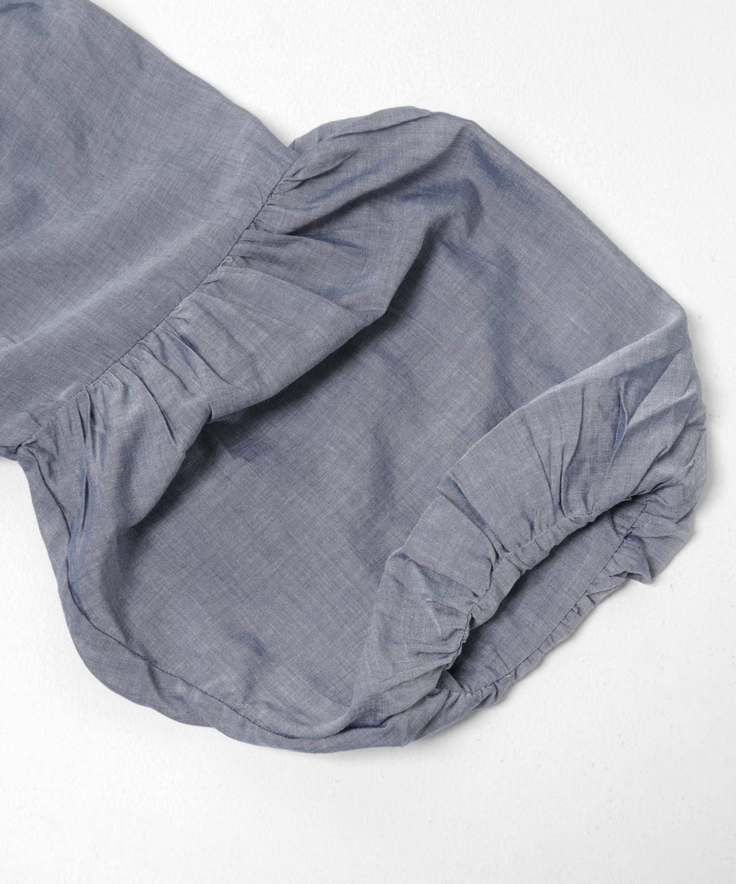 FANAKA　ギャザーフリルブラウス NAVY Free