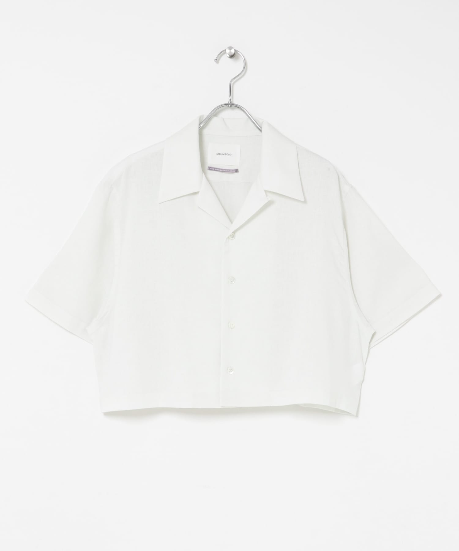 『別注』MIDIUMISOLID×THE GOODLAND MARKET　LINEN open-collar shirts OFF Free