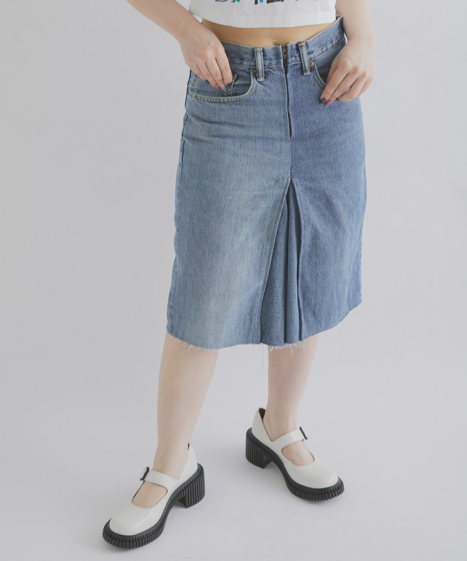 77circa　denim half pants