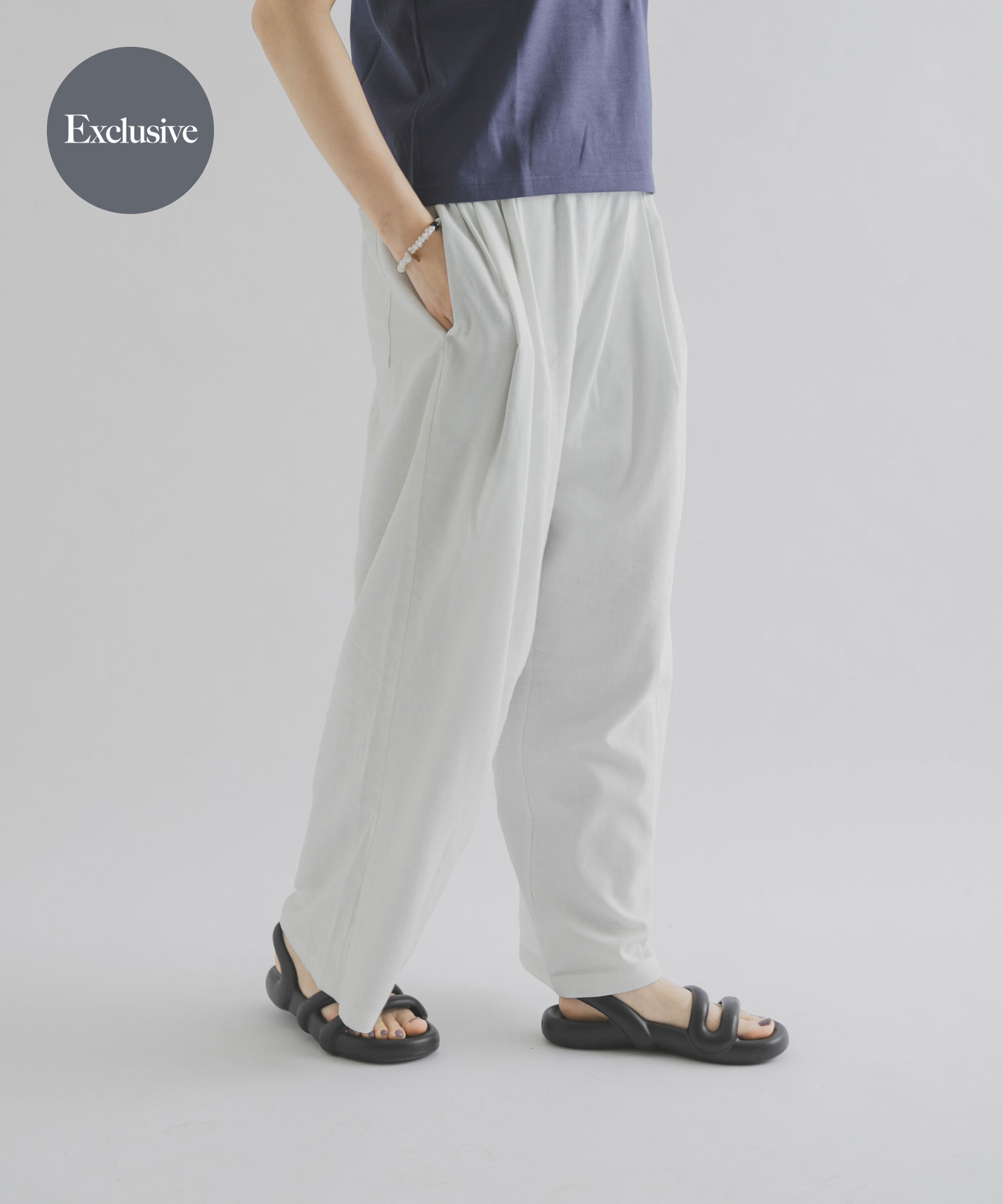 『別注』MIDIUMISOLID×THE GOODLAND MARKET　LINEN easy pants