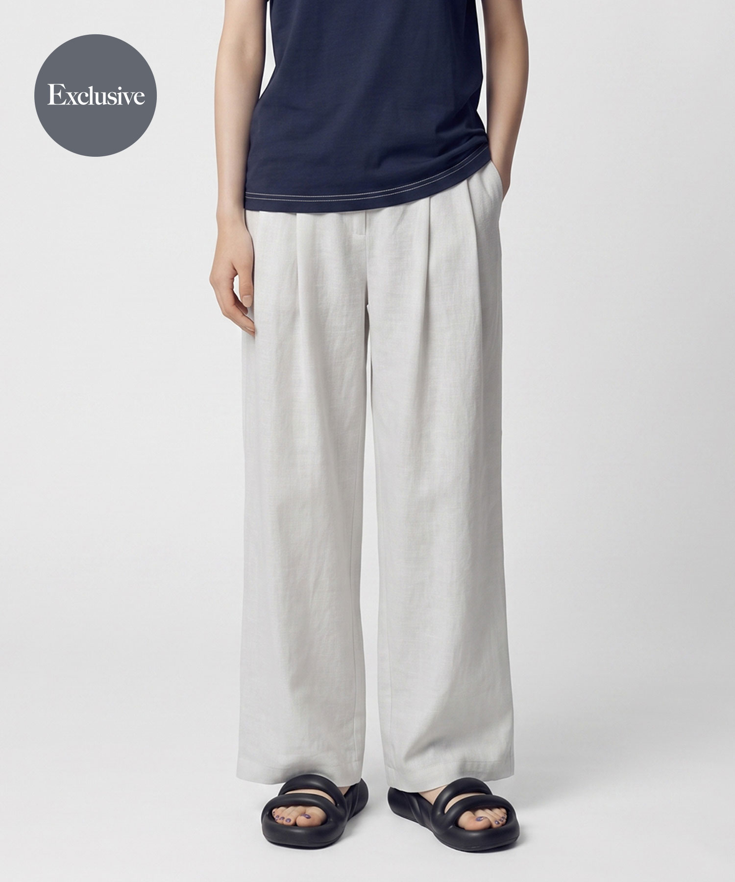 『別注』MIDIUMISOLID×THE GOODLAND MARKET　LINEN easy pants