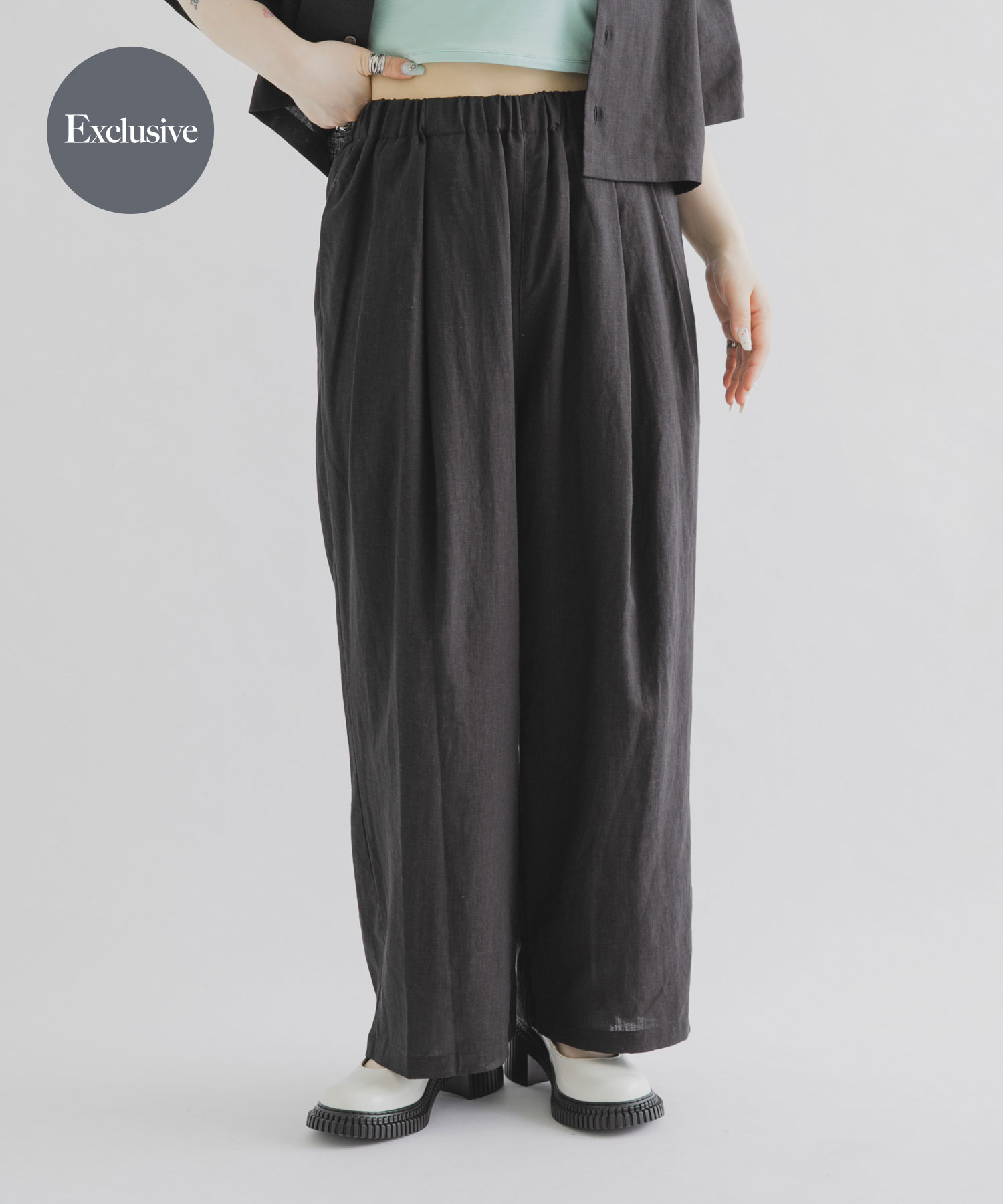 『別注』MIDIUMISOLID×THE GOODLAND MARKET　LINEN easy pants