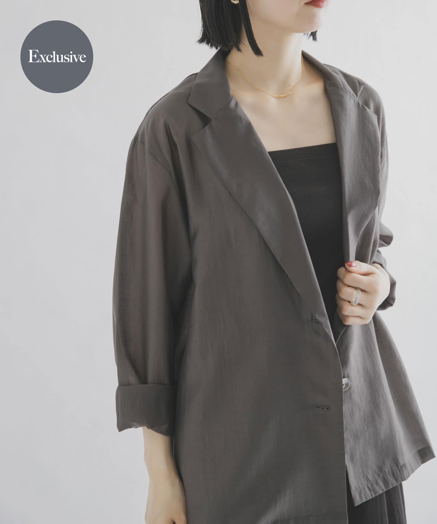 『別注』MIDIUMISOLID×THE GOODLAND MARKET　sheer shirt jacket