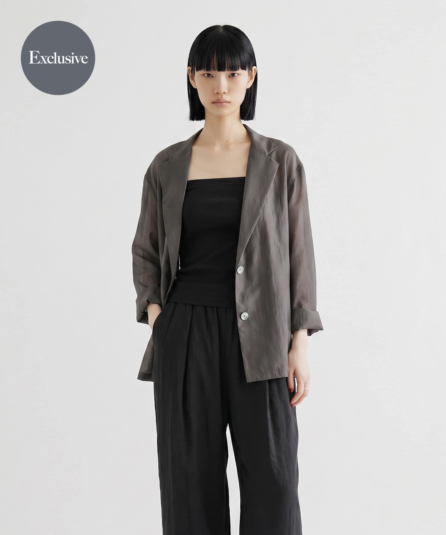 『別注』MIDIUMISOLID×THE GOODLAND MARKET　sheer shirt jacket