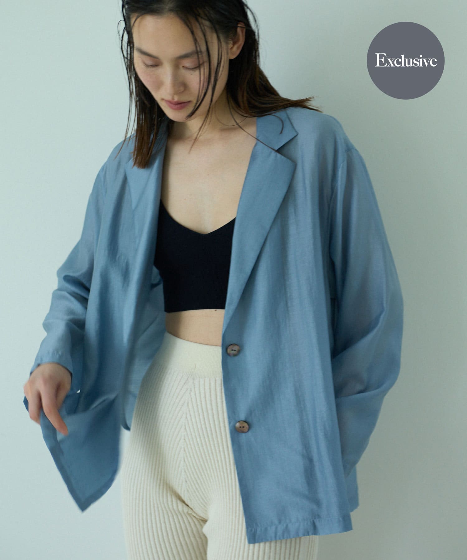 『別注』MIDIUMISOLID×THE GOODLAND MARKET　sheer shirt jacket