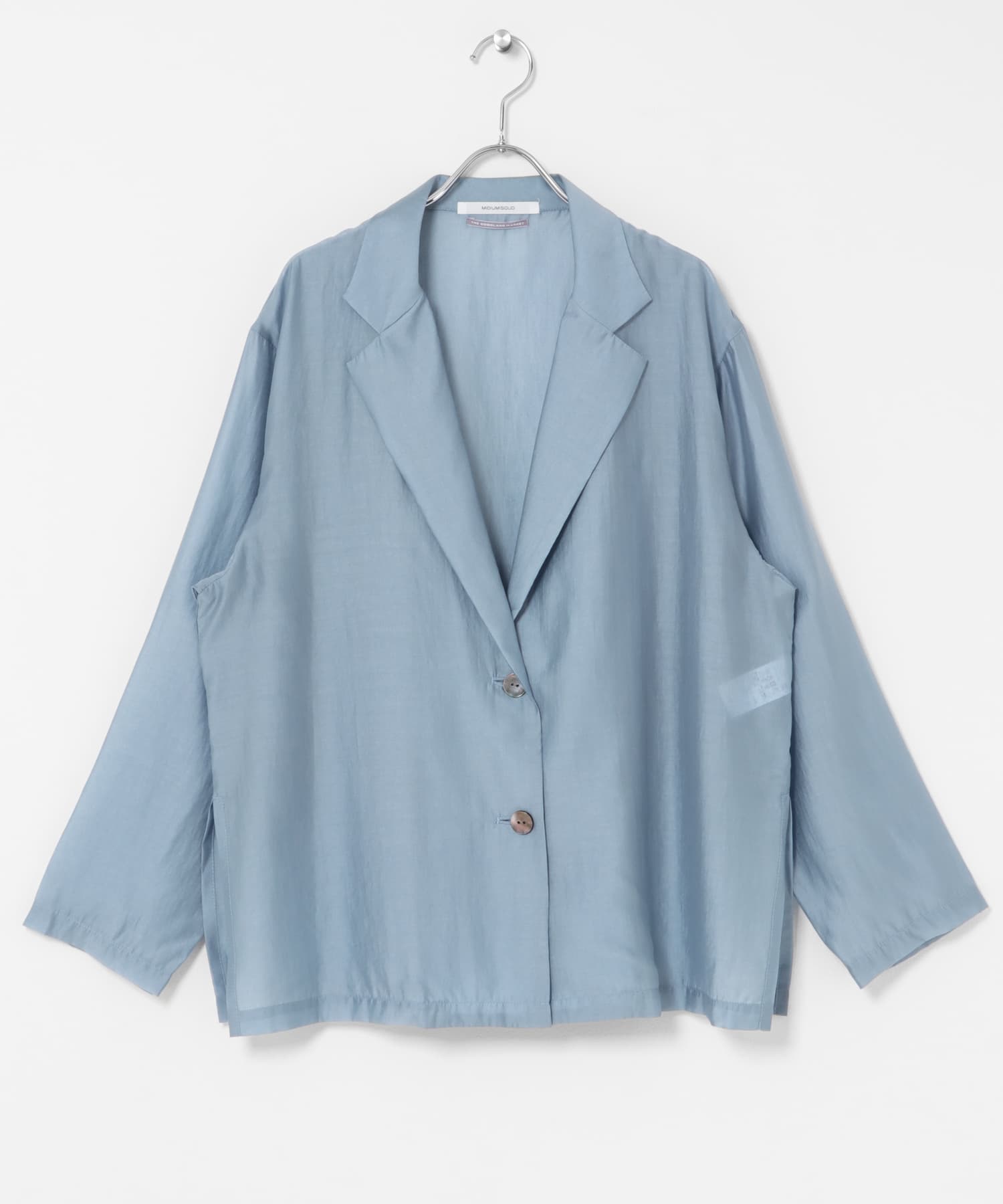 『別注』MIDIUMISOLID×THE GOODLAND MARKET　sheer shirt jacket SAX Free