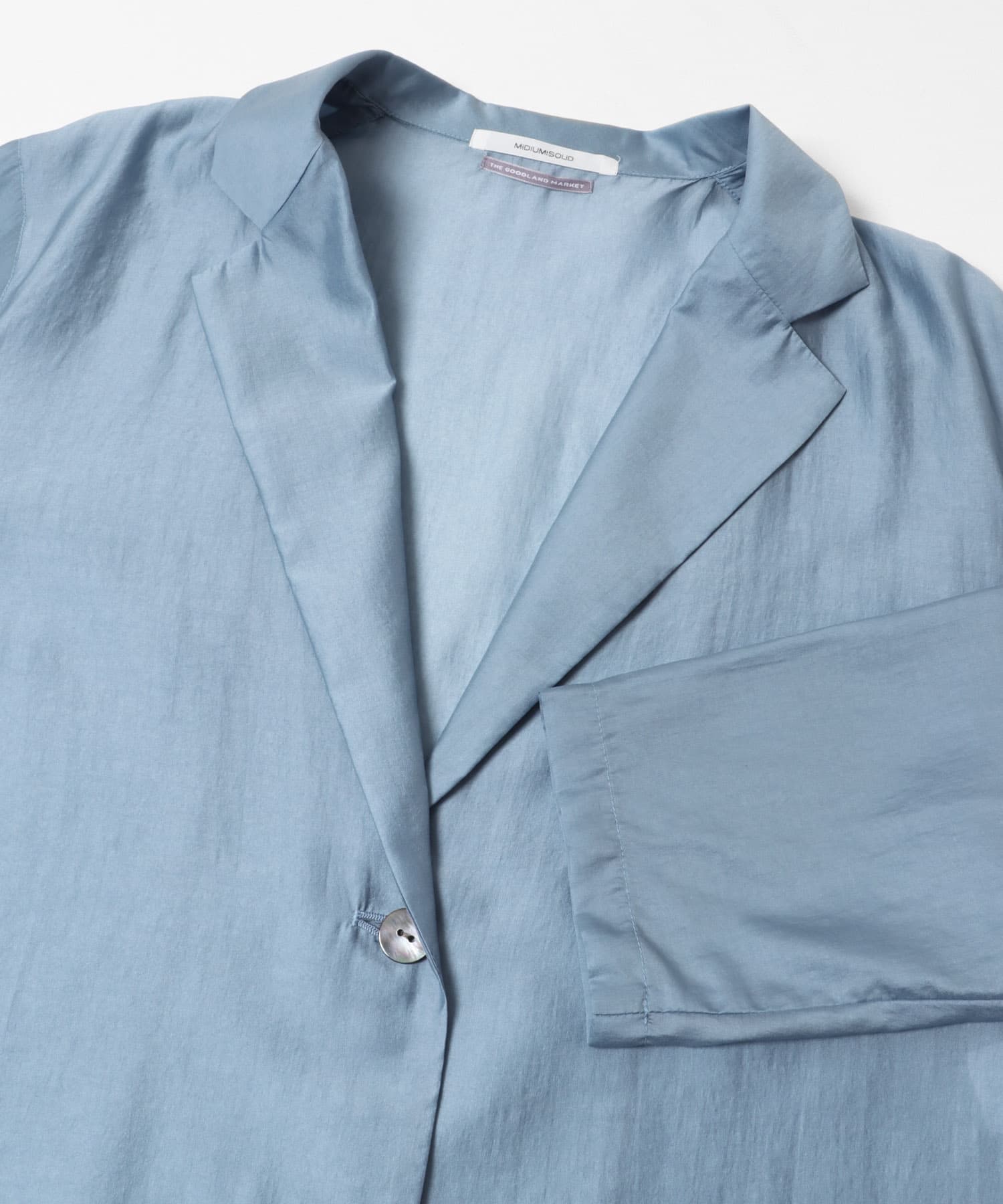 『別注』MIDIUMISOLID×THE GOODLAND MARKET　sheer shirt jacket SAX Free