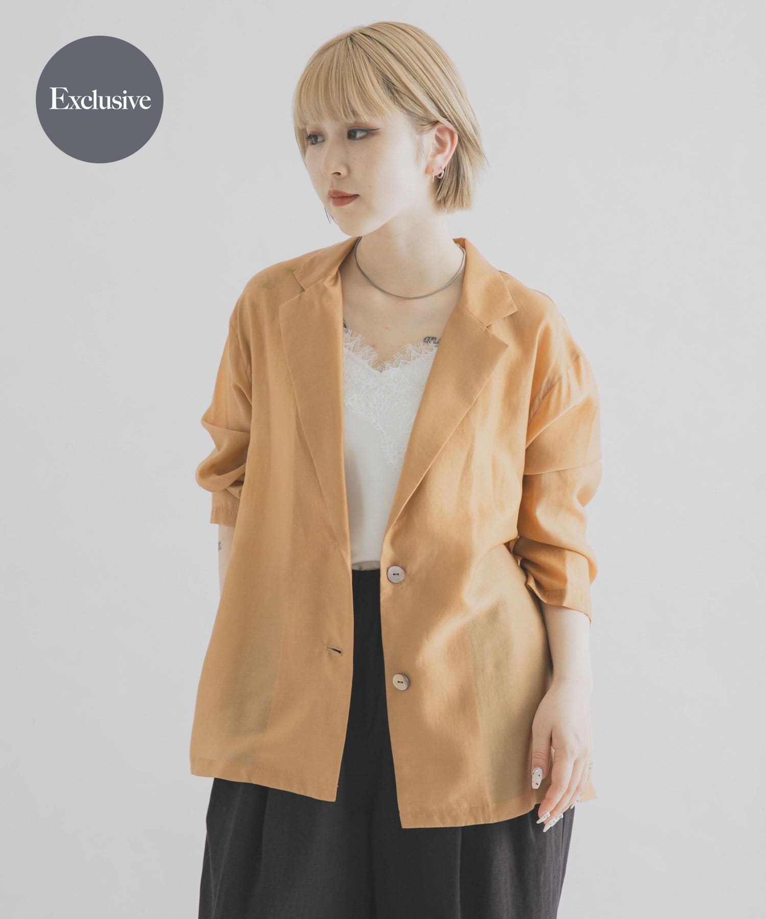 『別注』MIDIUMISOLID×THE GOODLAND MARKET　sheer shirt jacket