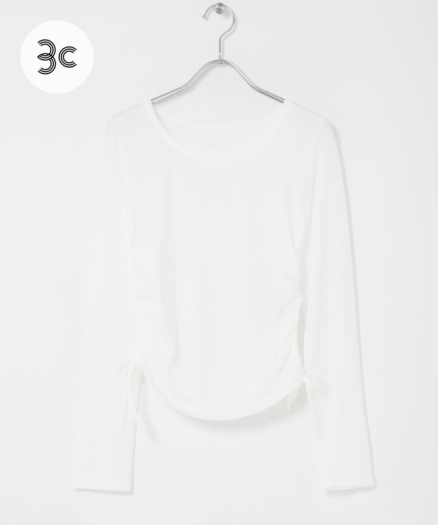 cwtch　SHEER LONG-SLEEVE T-SHIRTS WHITE Free
