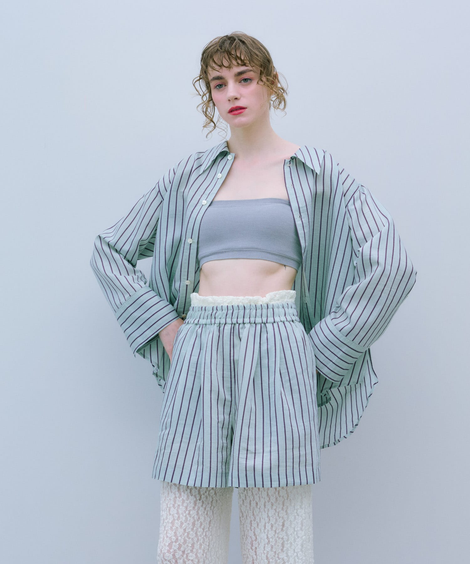 cwtch　STRIPE 2WAY SHIRT