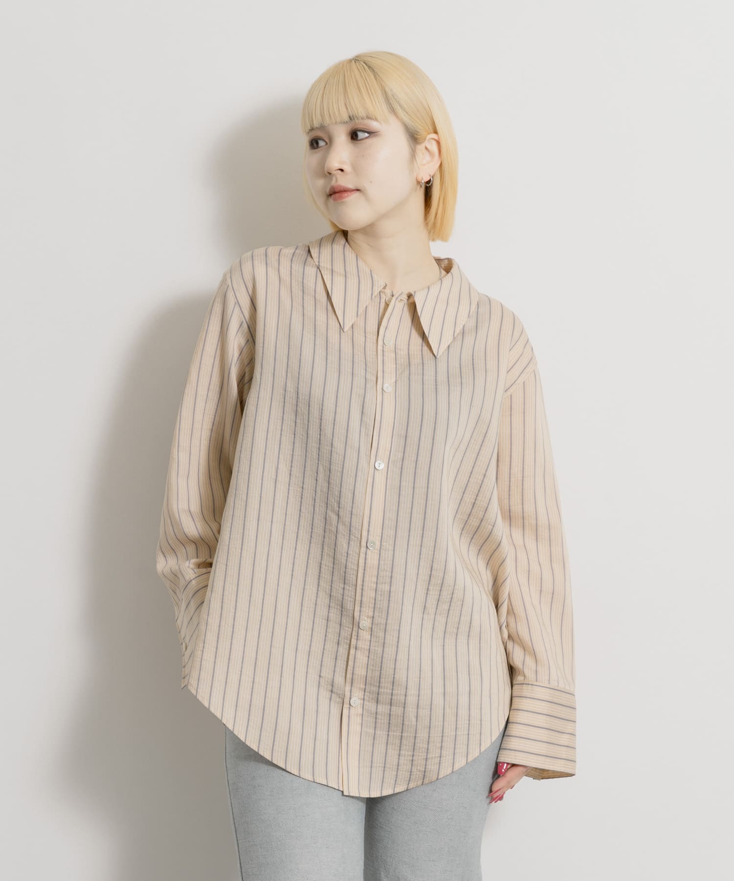 cwtch　STRIPE 2WAY SHIRT