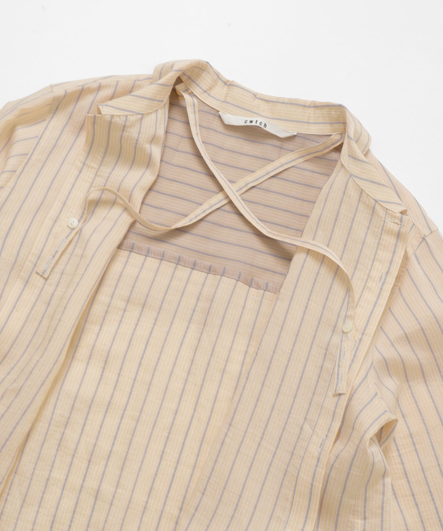 cwtch　STRIPE 2WAY SHIRT ORANGE Free