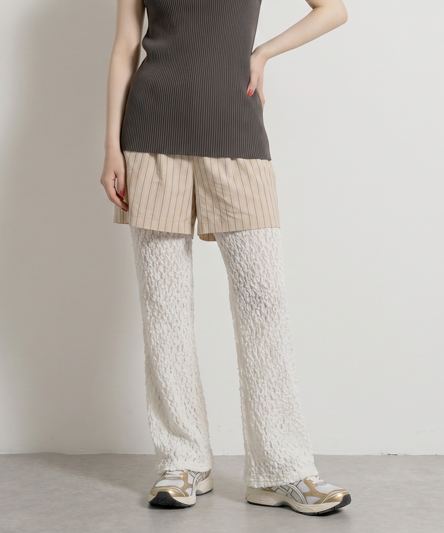 cwtch　LAYERED EASYPANTS