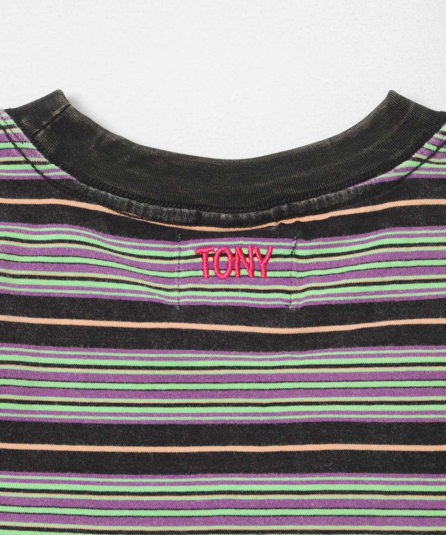 TONY　HANGTEN BORDER TEE BLK L