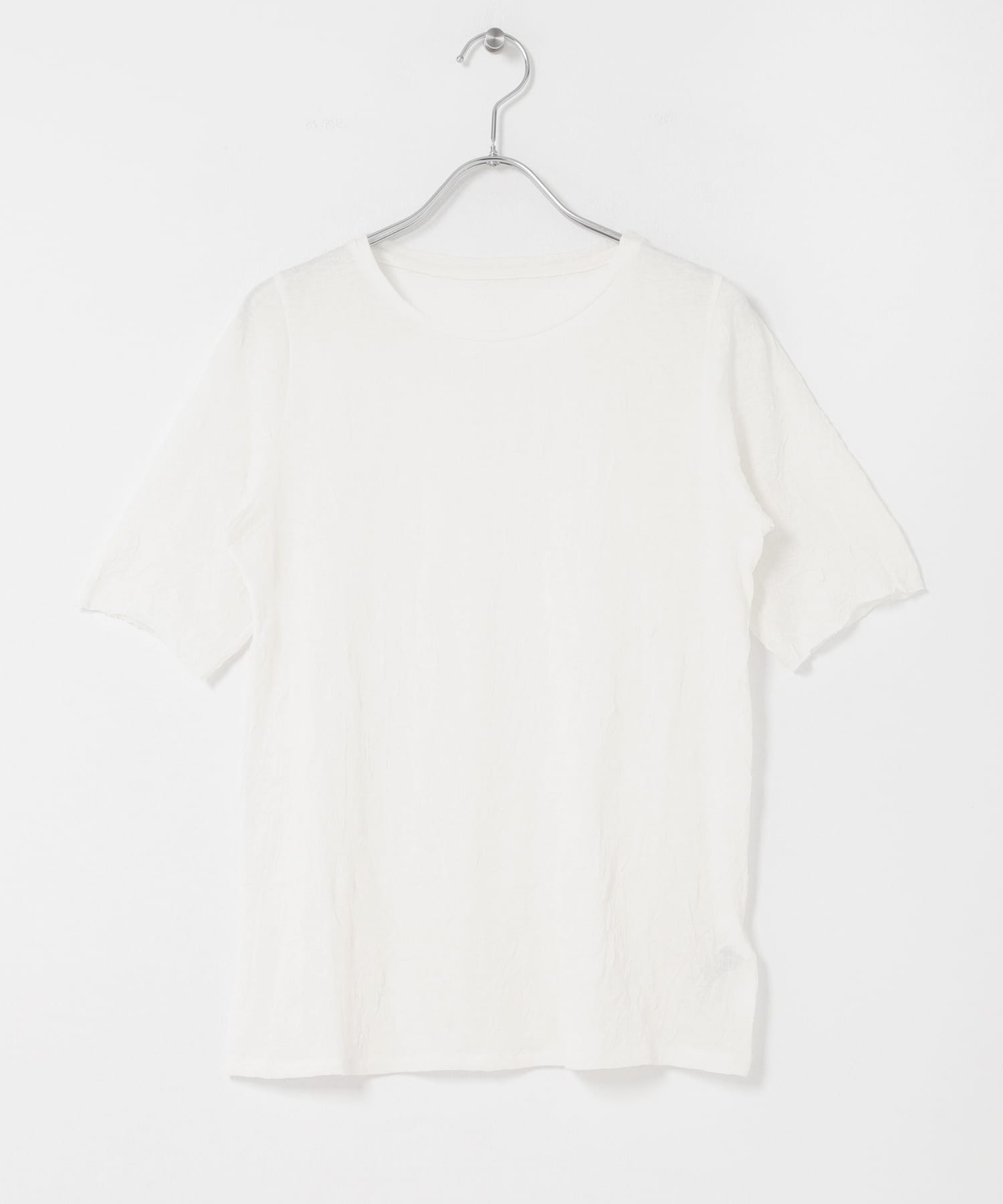 MIDIUMISOLID　SEE-THROUGH CREWNECK HF SLV